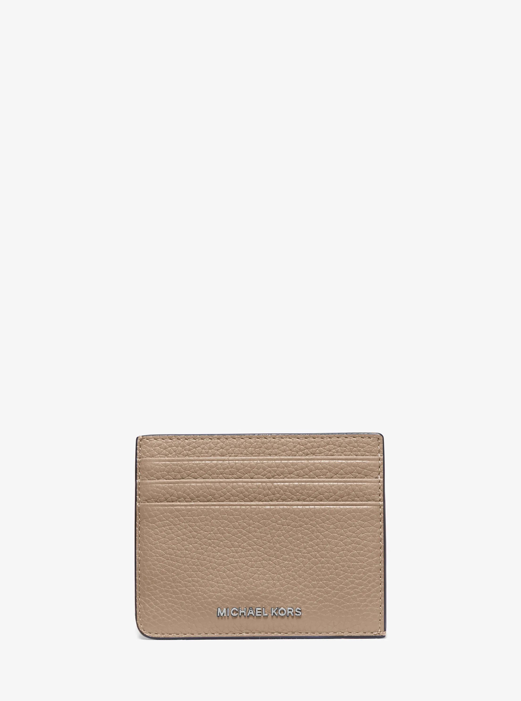 Hudson Pebbled Leather Card Case in BIRCH | Michael Kors