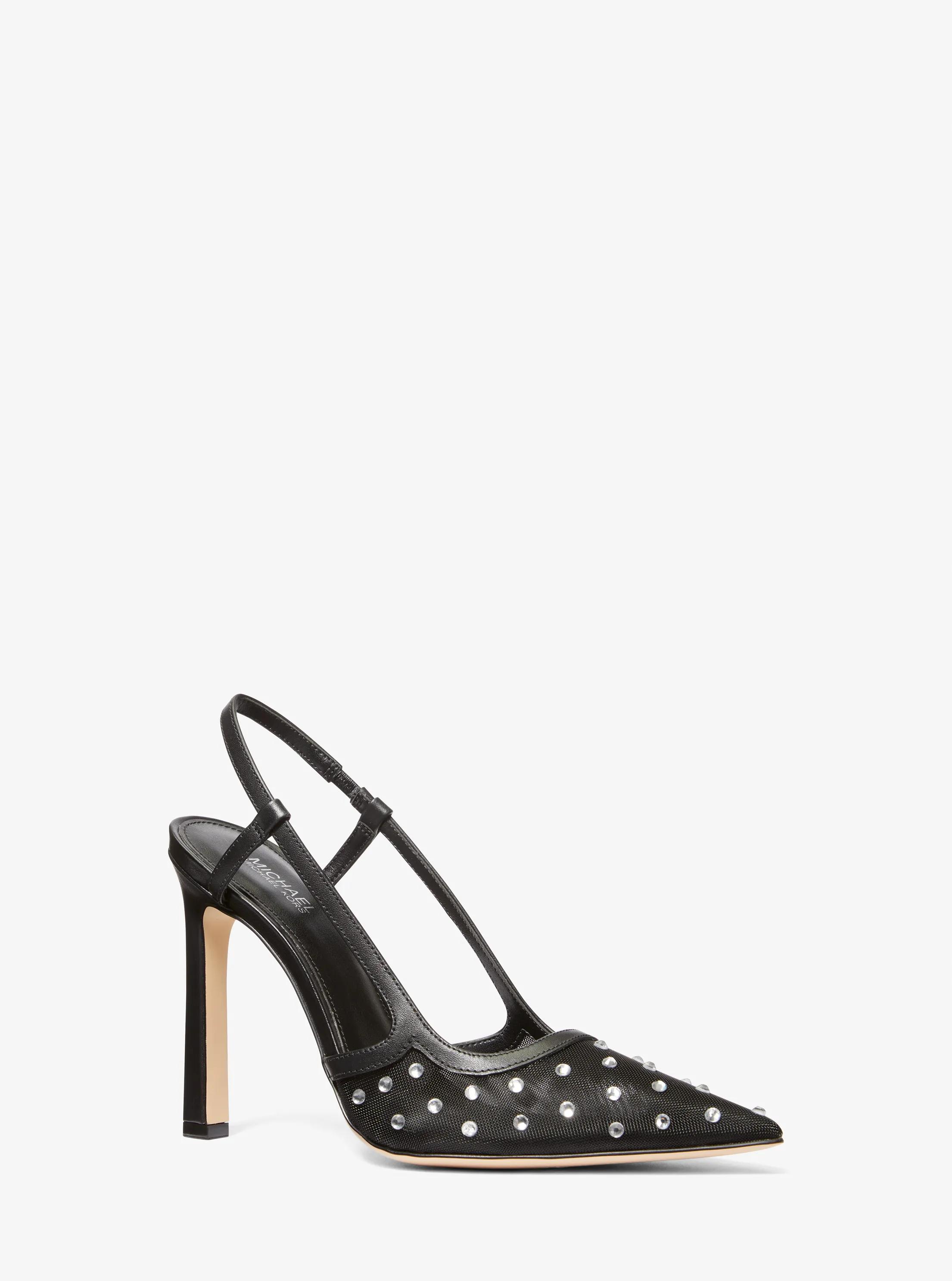 Zapato de sal&oacute;n abierto Alora de malla con adornos de cristal in NEGRO | Michael Kors