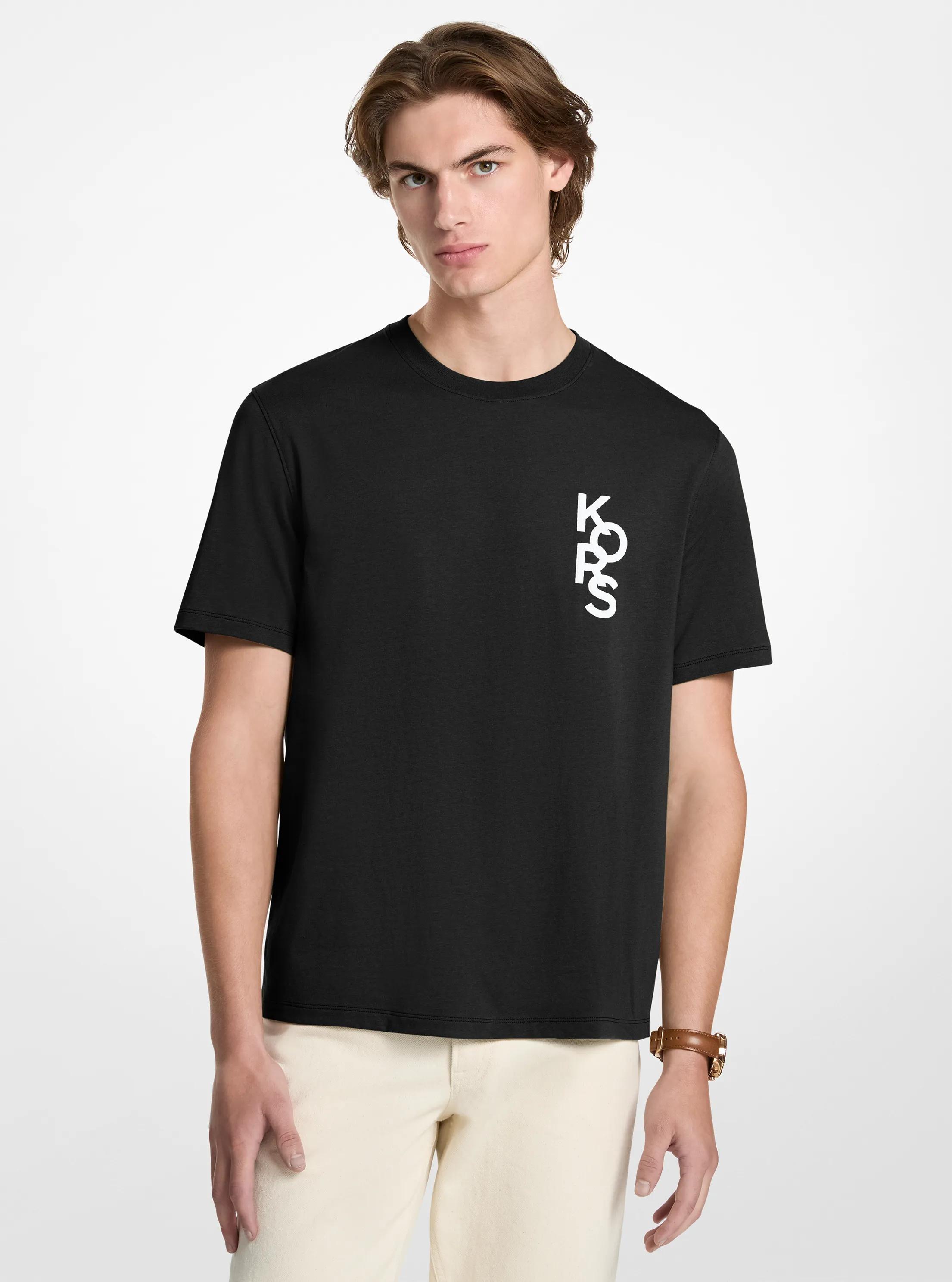 Camiseta de jersey de algod&oacute;n con logotipo gr&aacute;fico in NEGRO | Michael Kors