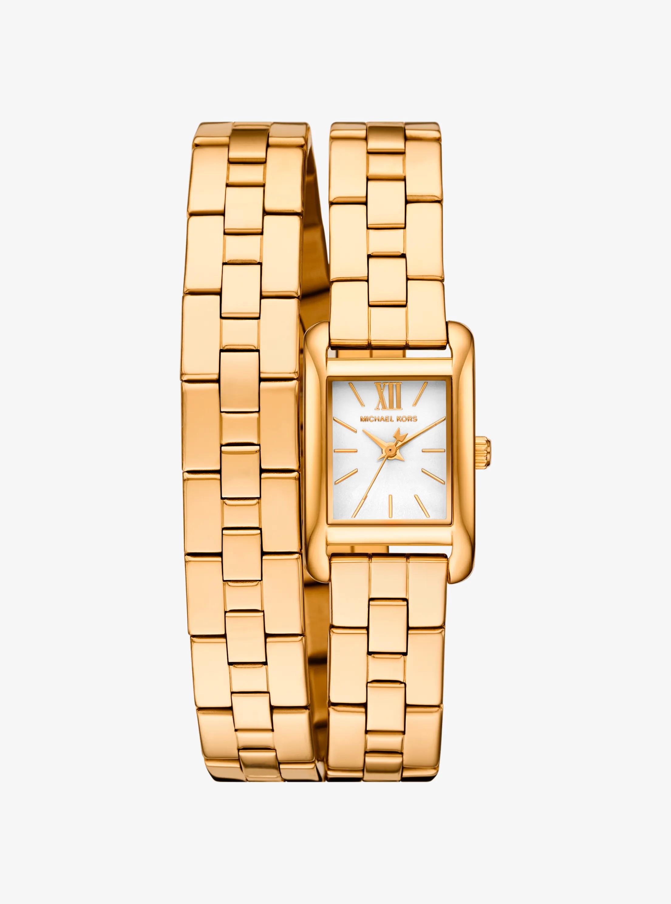 Mini Monroe Silver-Tone Double Wrap Watch in GOLD | Michael Kors