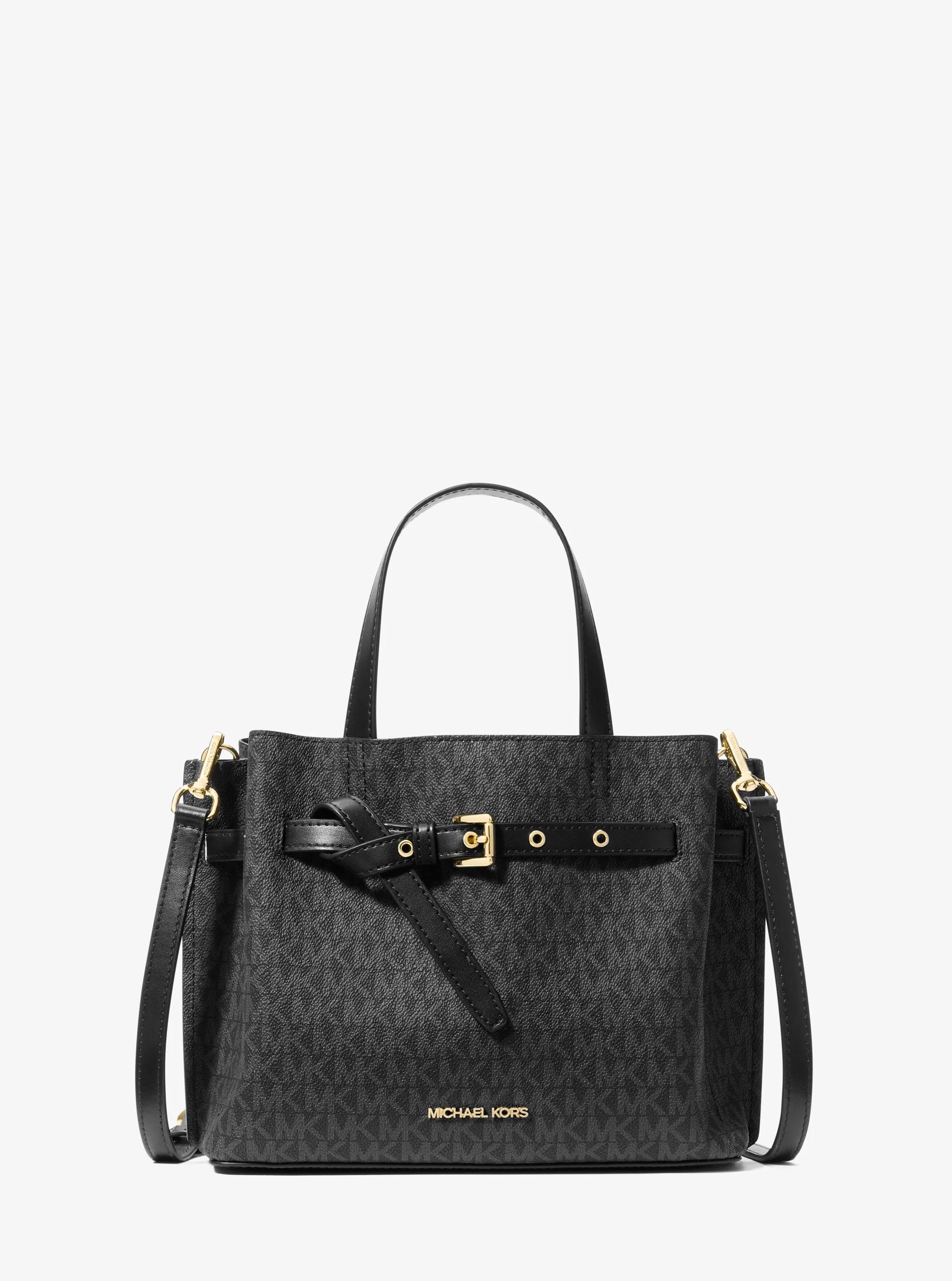 Bolso satchel Emilia peque&ntilde;o con logotipo in NEGRO | Michael Kors