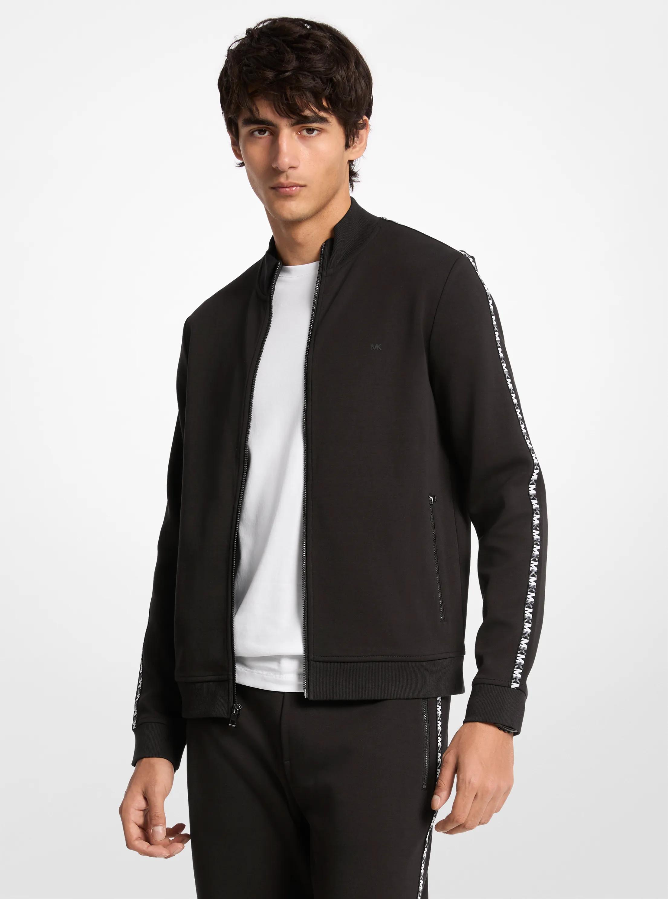 Logo Tape Cotton Blend Jacket in BLACK | Michael Kors