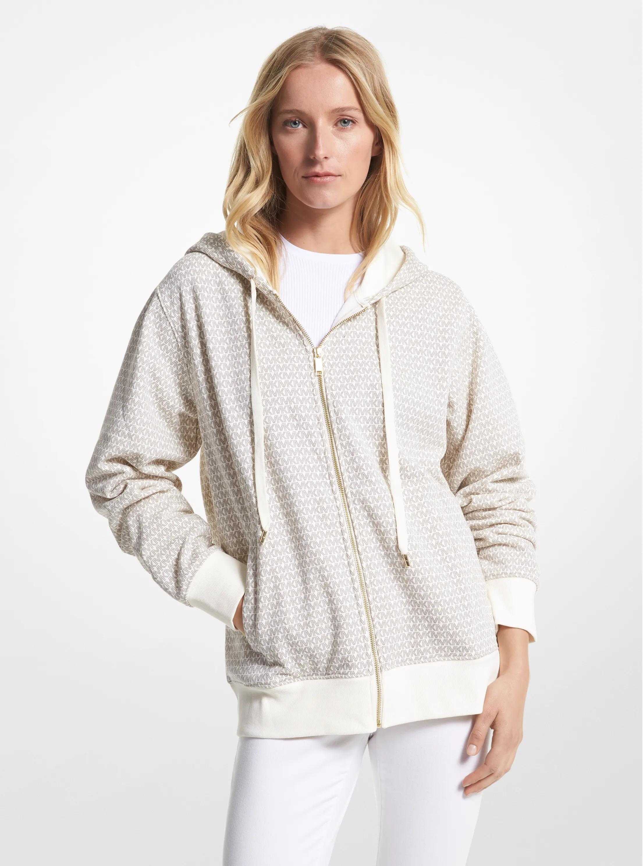 Logo Organic Cotton Blend Zip-Up Hoodie