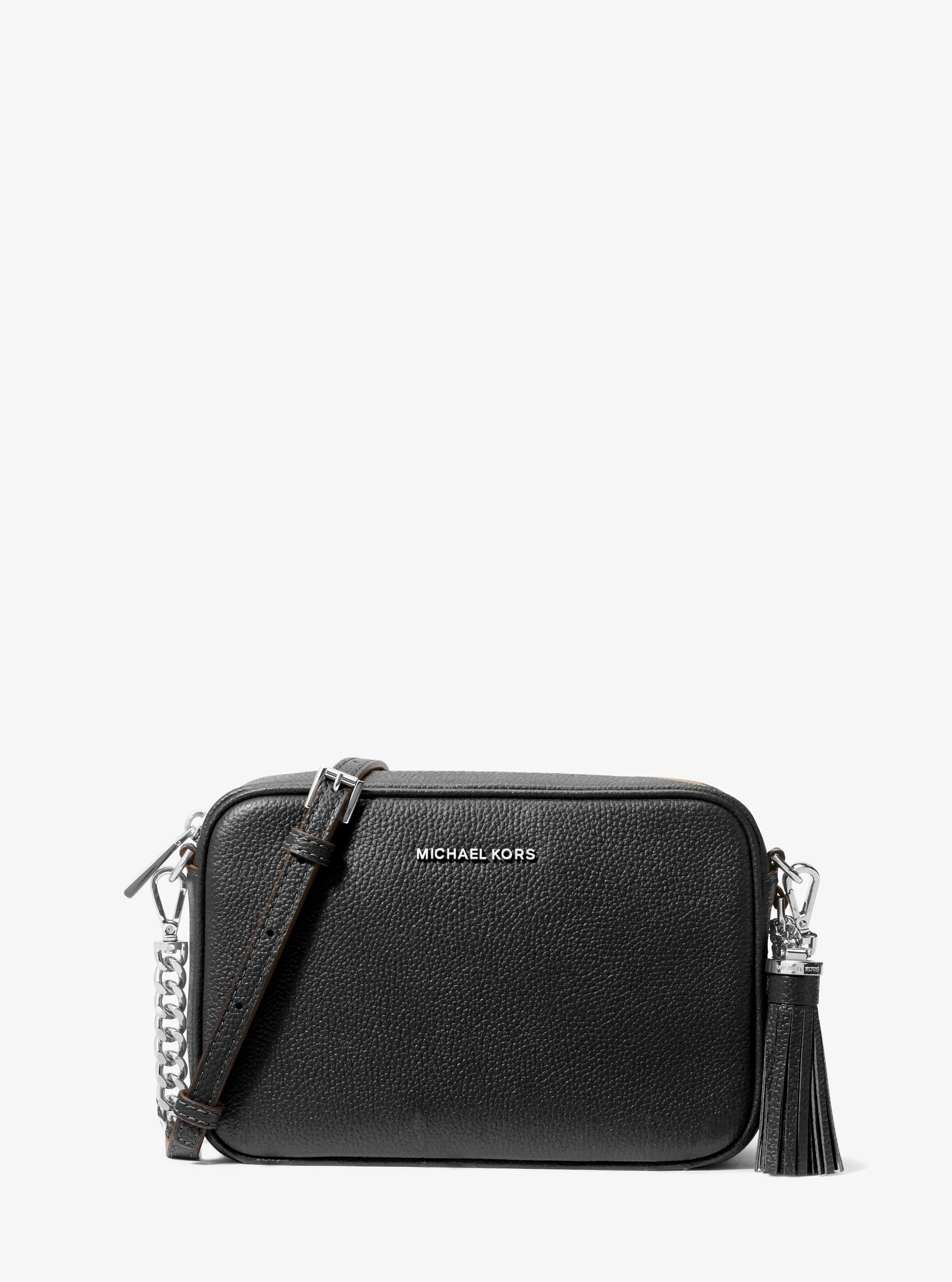 Jet Set Medium Logo Crossbody Bag in BLACK | Michael Kors