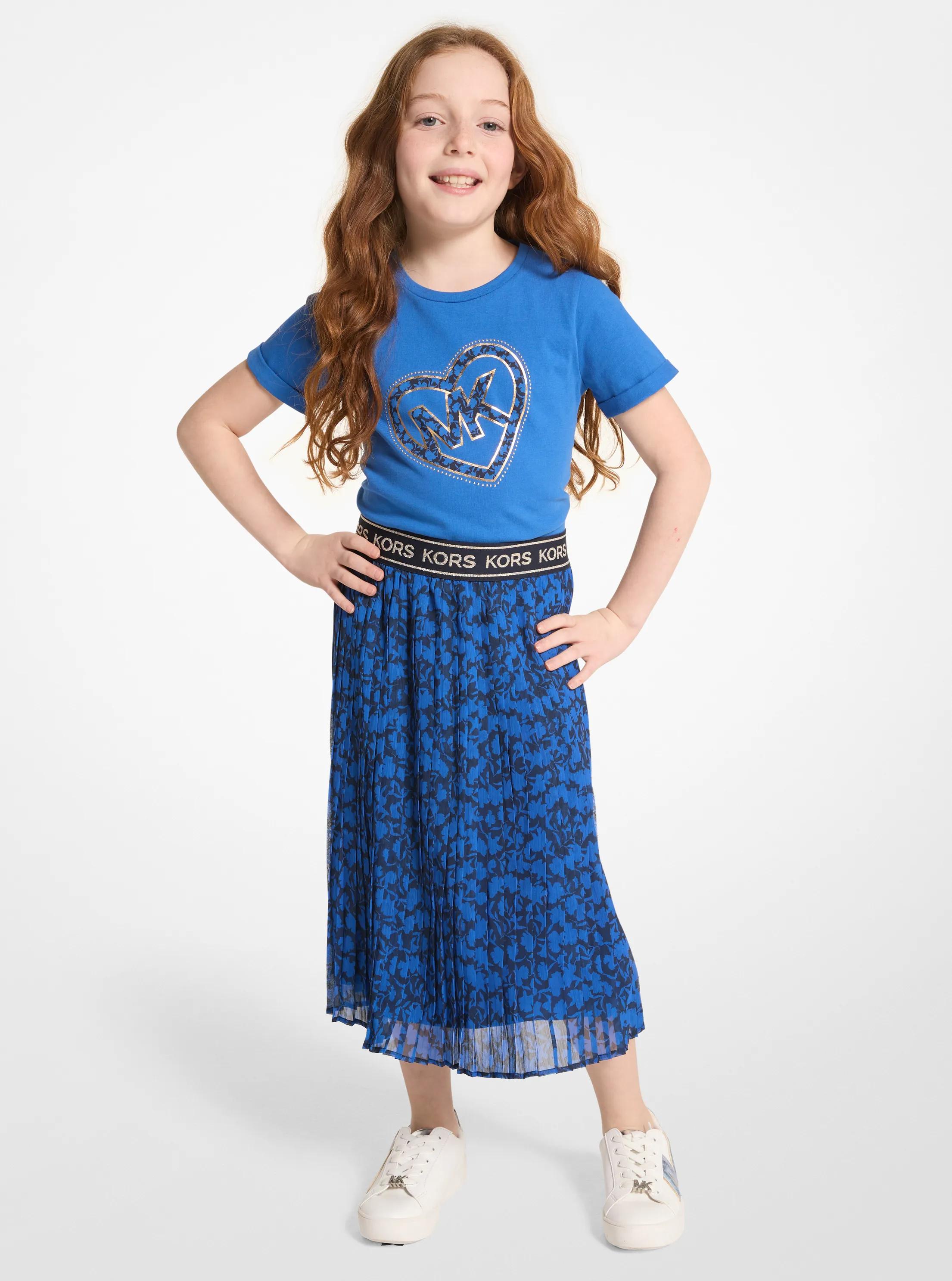 Michael Kors Kids Mk Midi-Faltenrock Mit Blumenmuster - Blau - Michael Kors