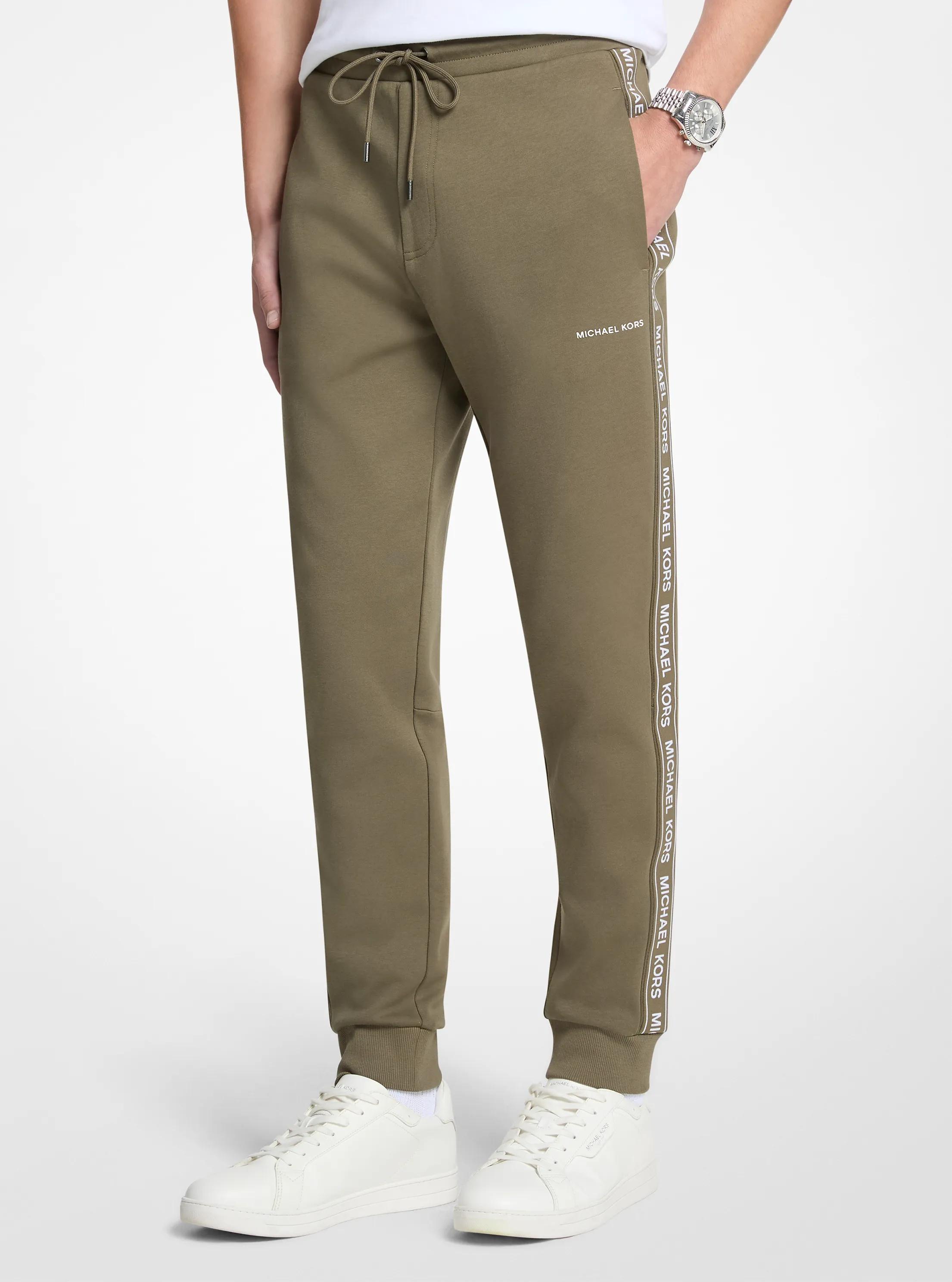 Logo Tape Cotton Blend Joggers in OLIVE | Michael Kors