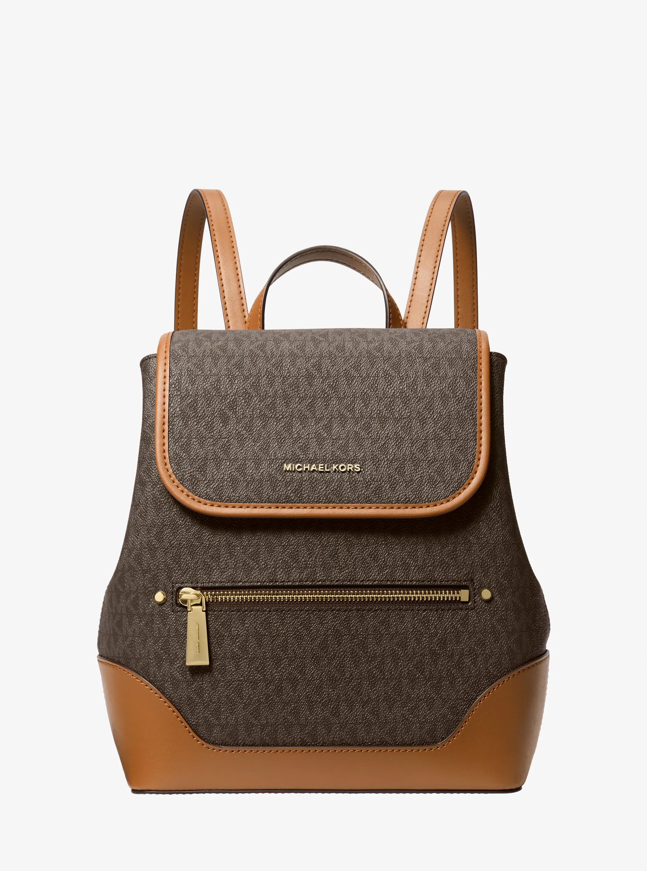 Harrison Medium Logo Backpack in BRN/ACORN | Michael Kors