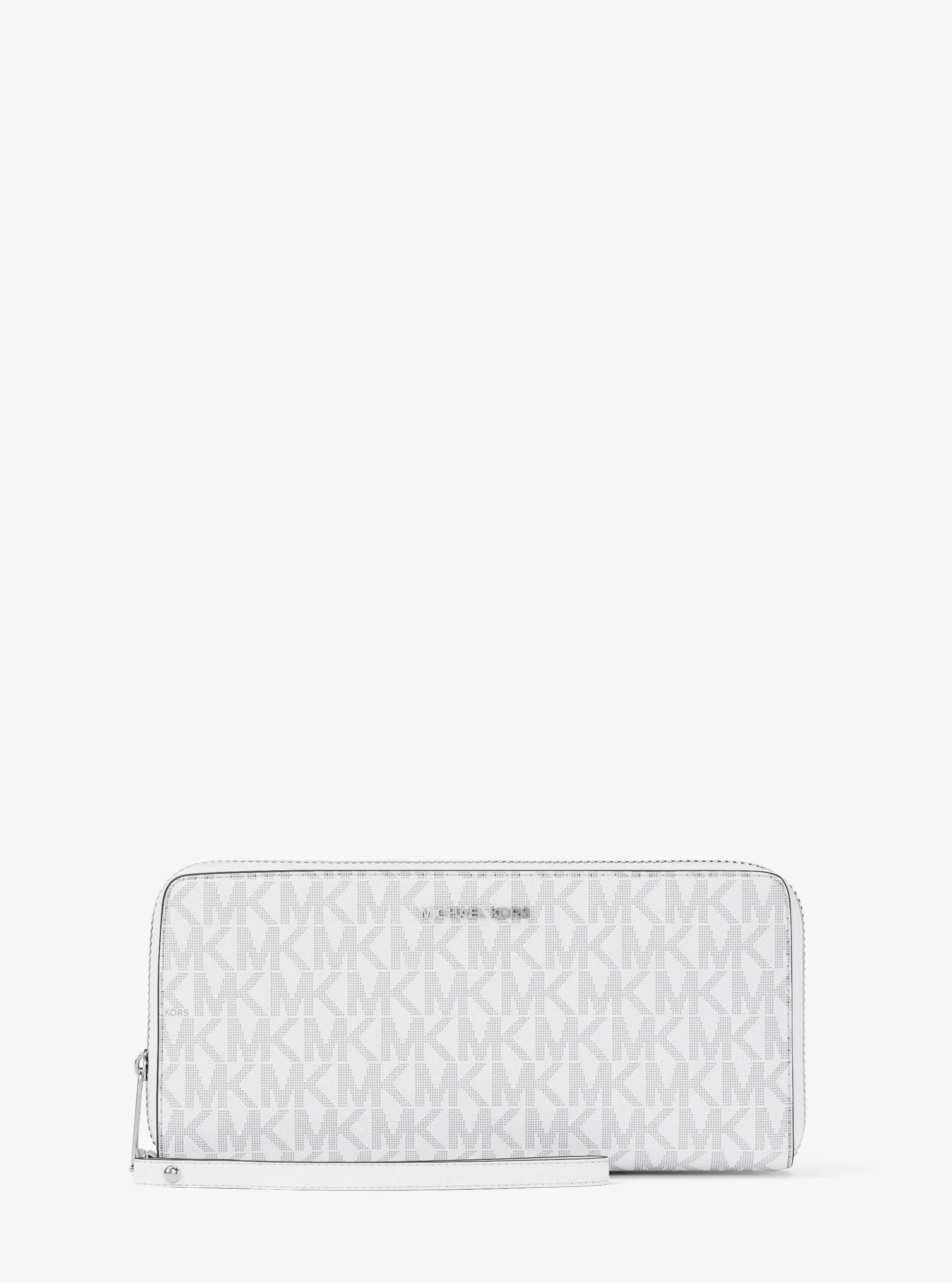 Jet Set Large Signature Logo Continental Wallet in OPTIC WHITE | Michael Kors