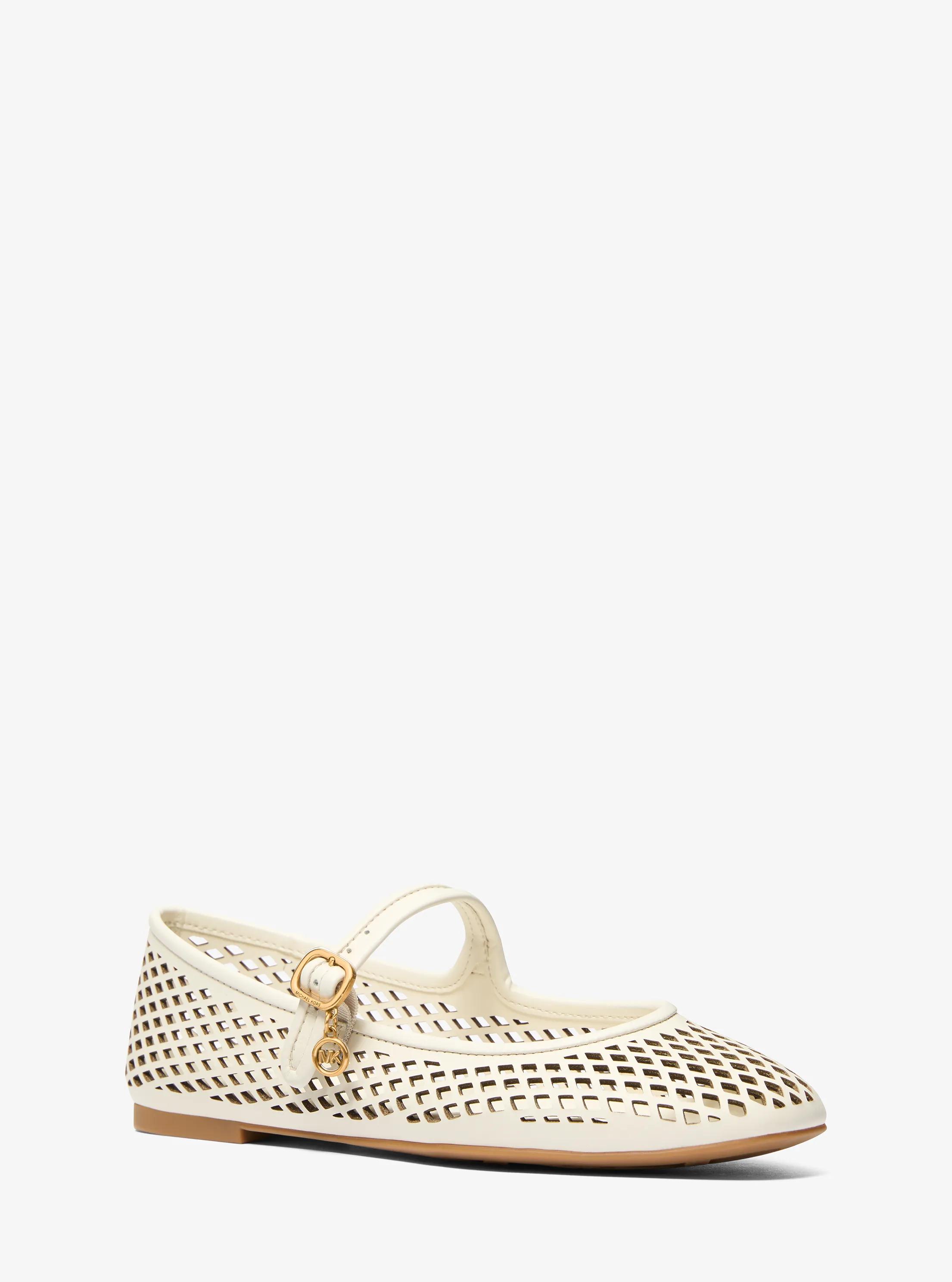 MK Ballerine Nellie Flex en cuir découpé au laser - Naturel - Michael Kors