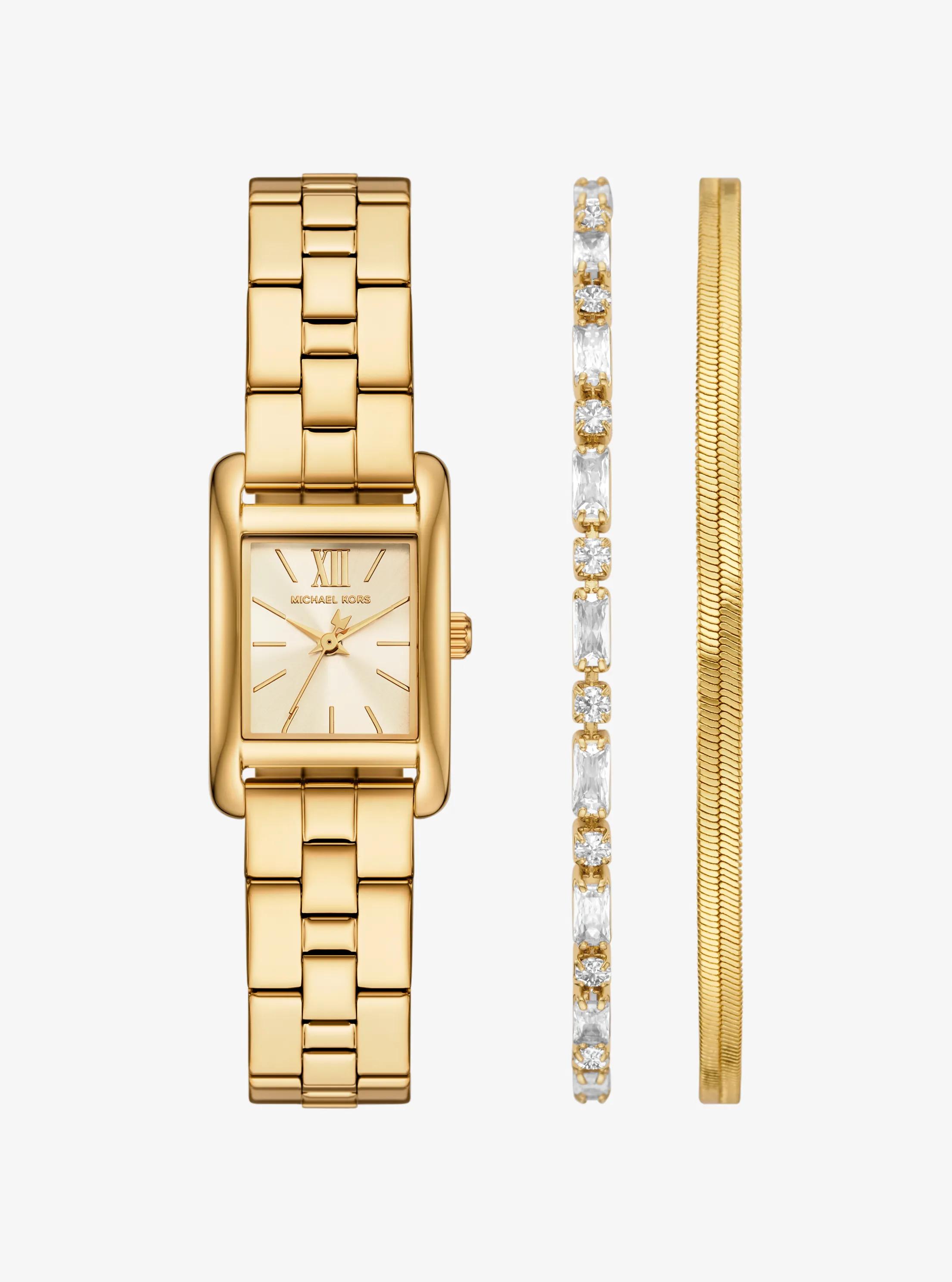 Mini Monroe Gold-Tone Watch and Jewelry Gift Set in DORADO | Michael Kors
