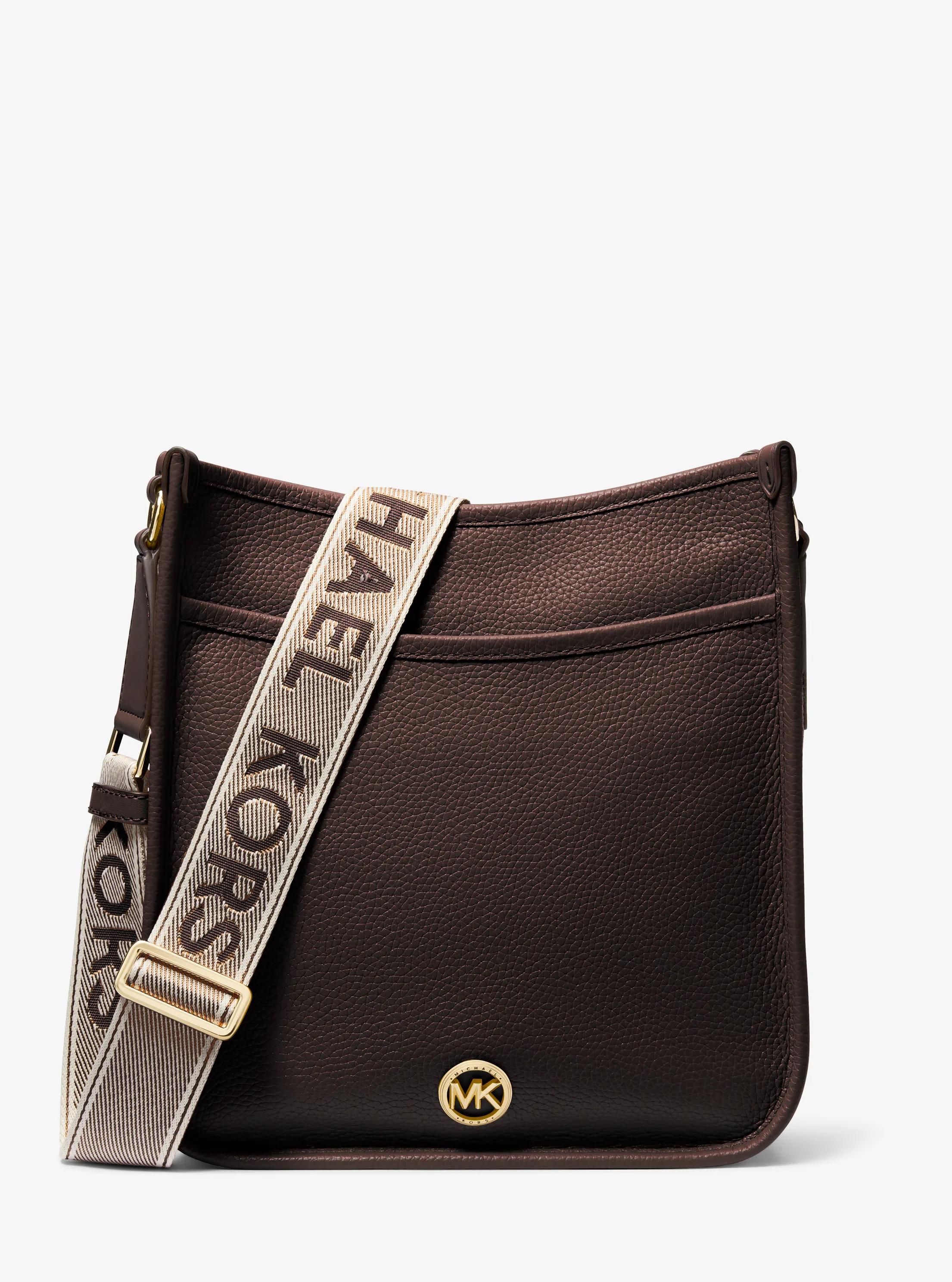 Grand sac messager Luisa en cuir grain&eacute;