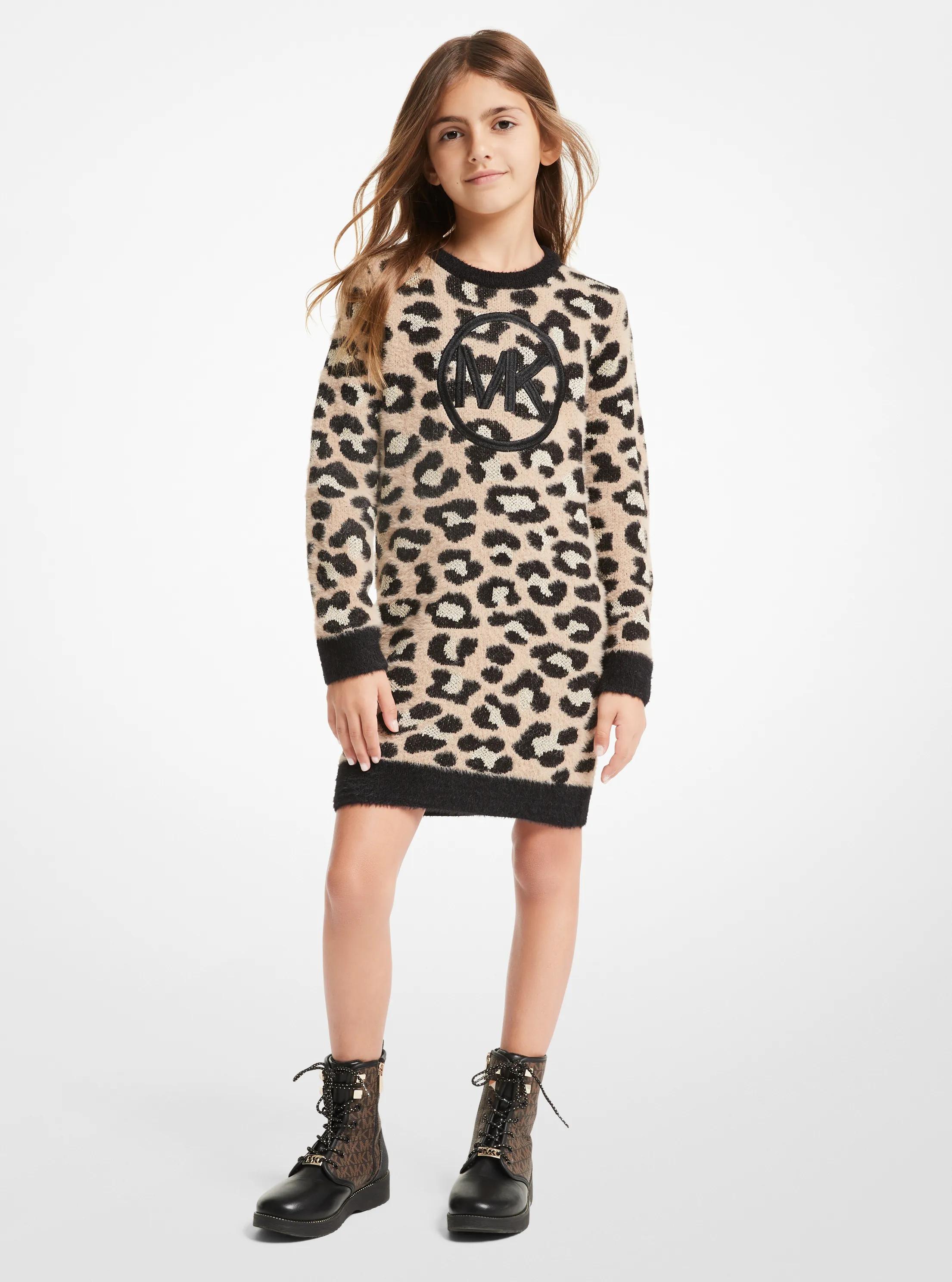 MK Robe en jacquard à motif léopard métallisé - Marron - Michael Kors