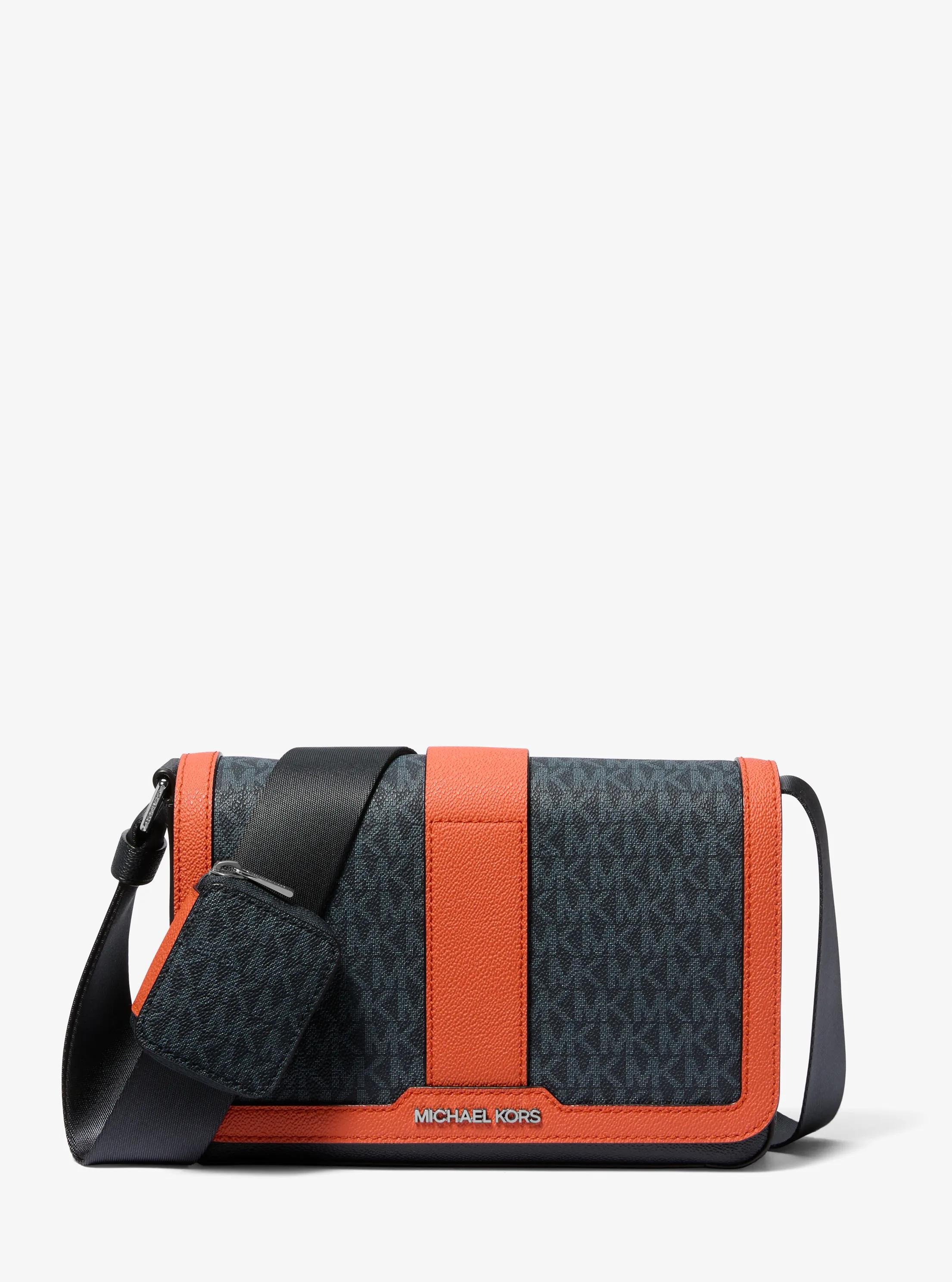 Cooper Color-Block Signature Logo Crossbody Bag with Pouch in ROJO ARCILLA | Michael Kors