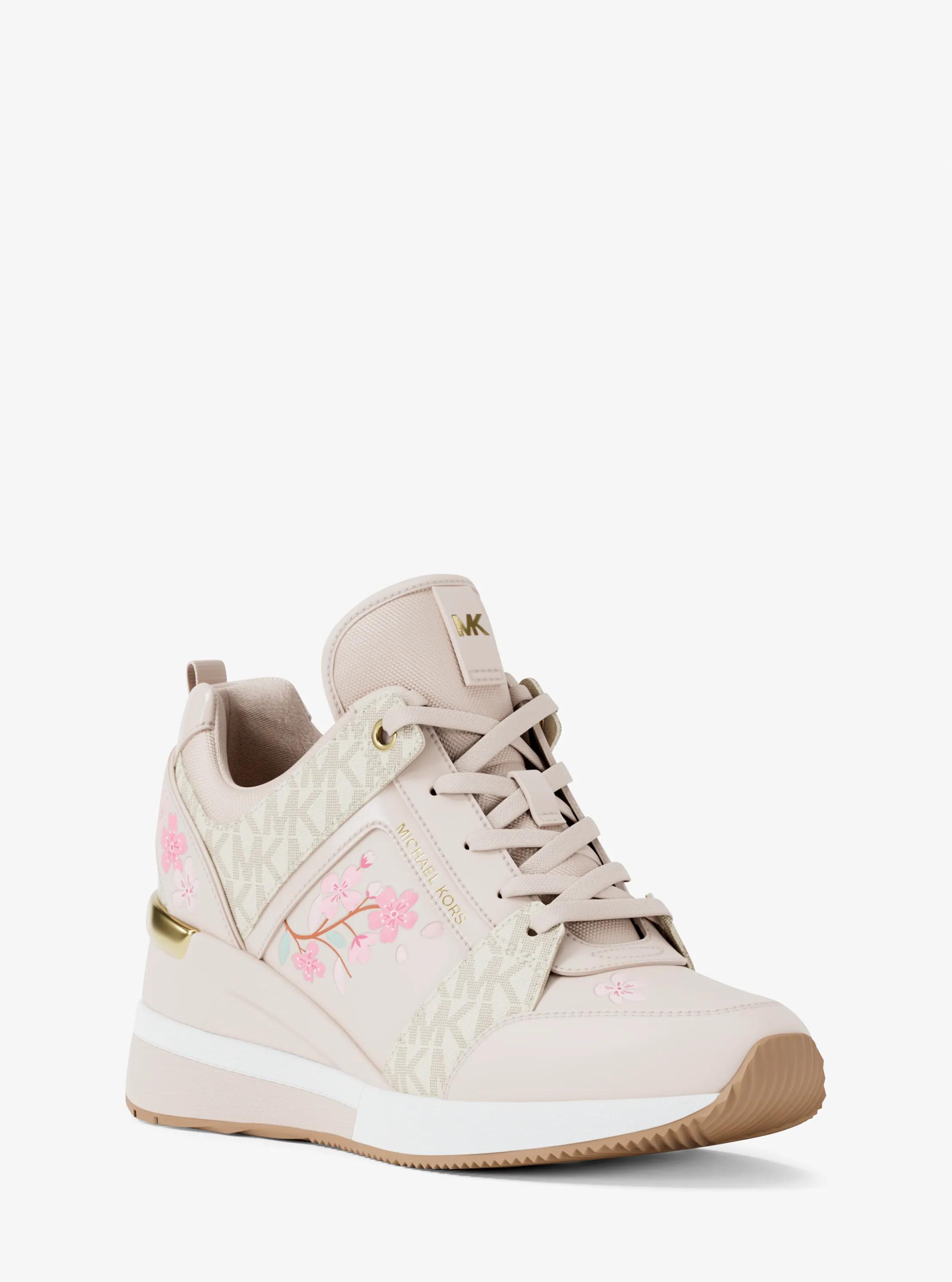 Michael Kors Katrina Signature Logo and Metallic Lizard Embossed