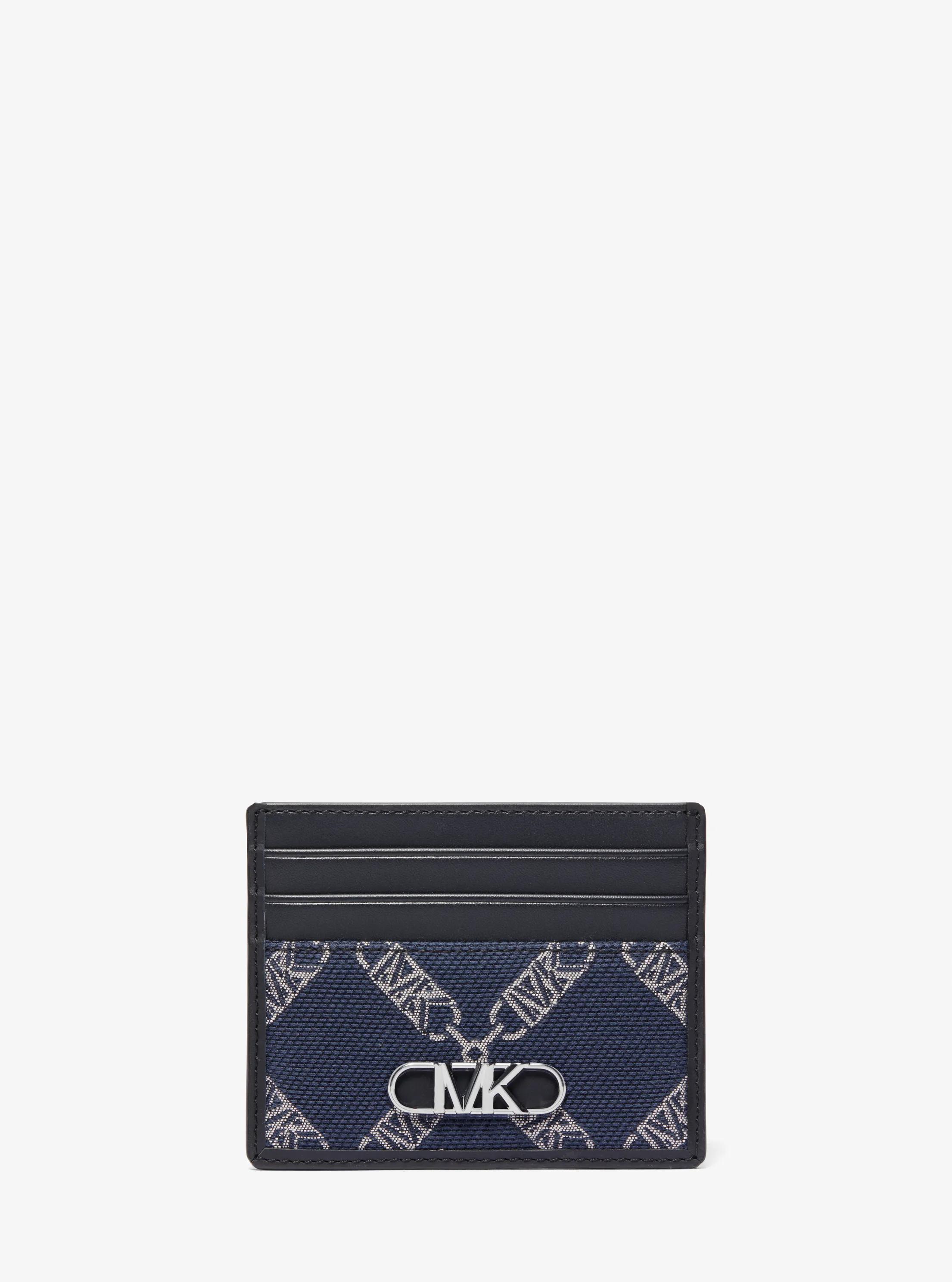 Grand porte-cartes Hudson en jacquard &agrave; logo Empire in BLEU MARINE | Michael Kors
