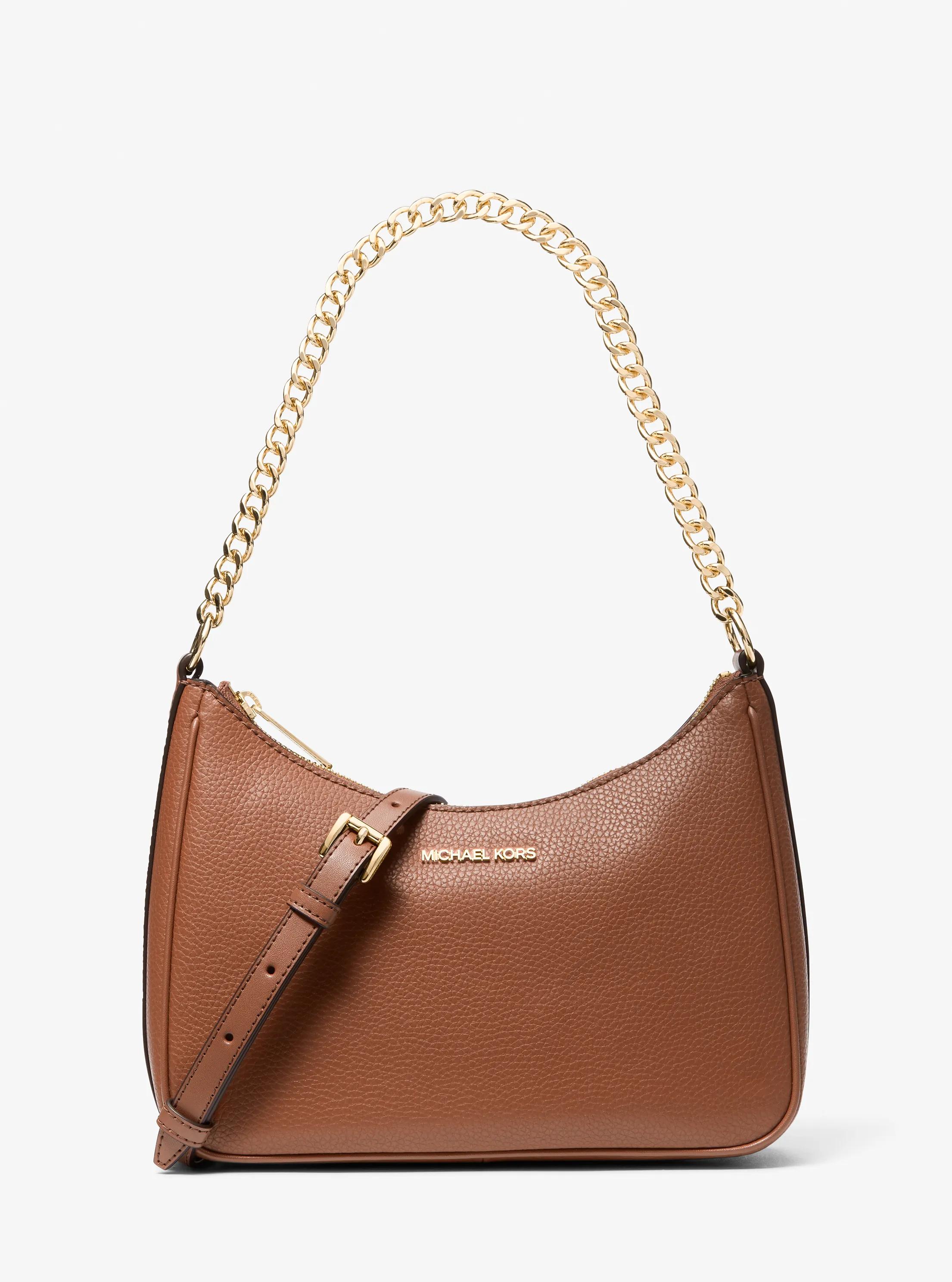 Jet Set Large Pebbled Leather Convertible Crossbody Bag