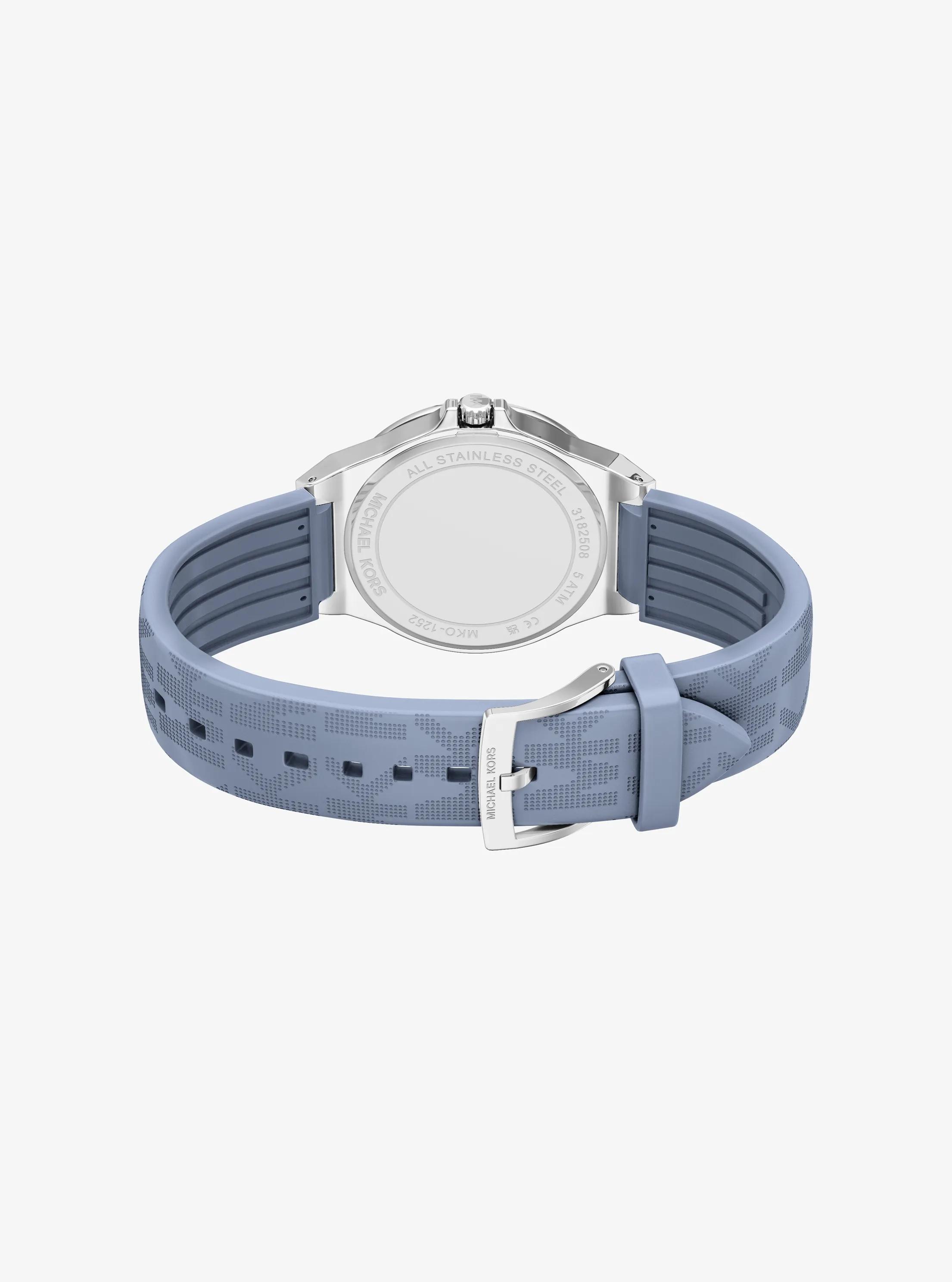 Lennox Pavé Silver-Tone and Logo Strap Watch
