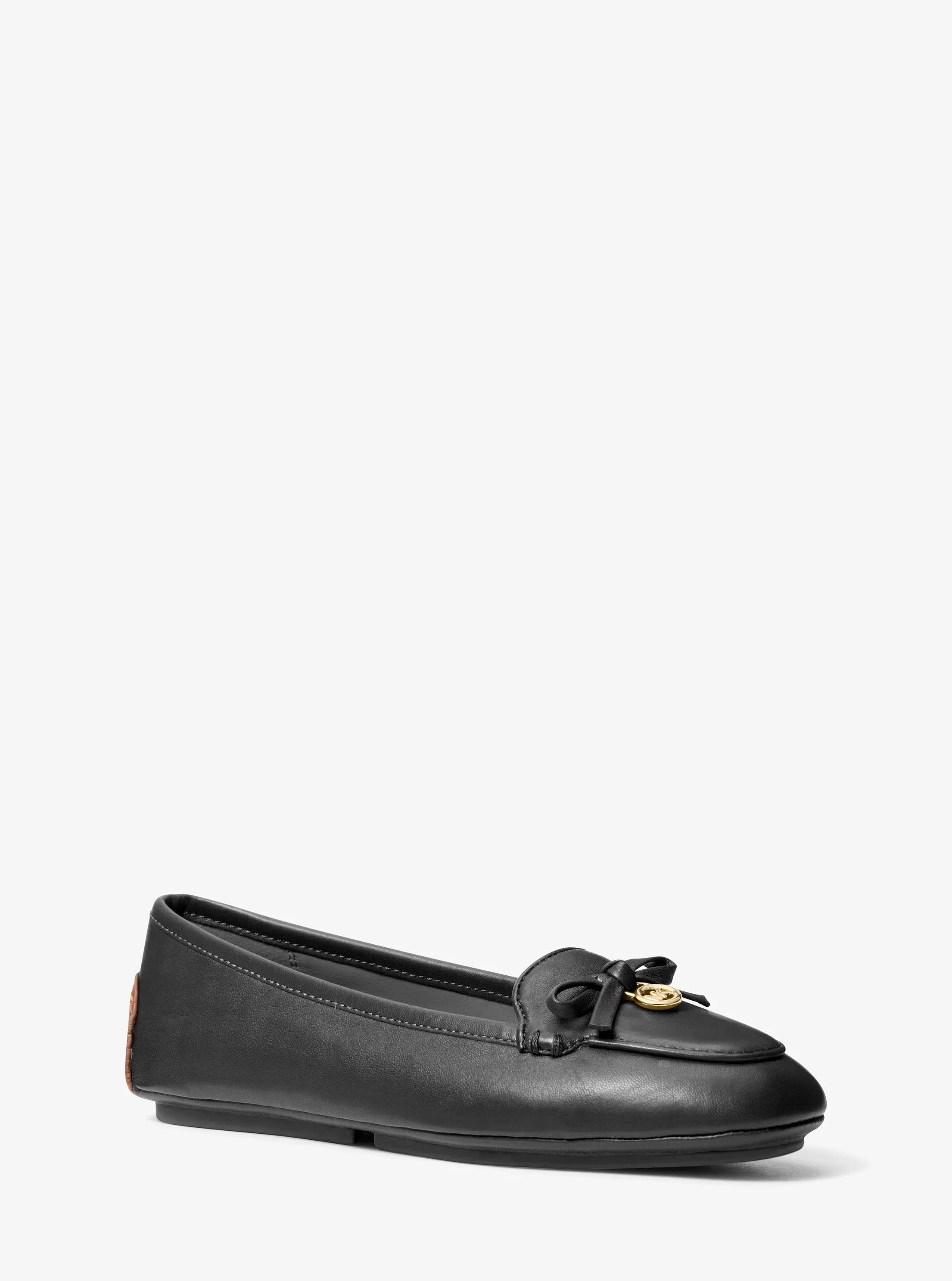 Mocassin Wendy van leer in ZWART | Michael Kors