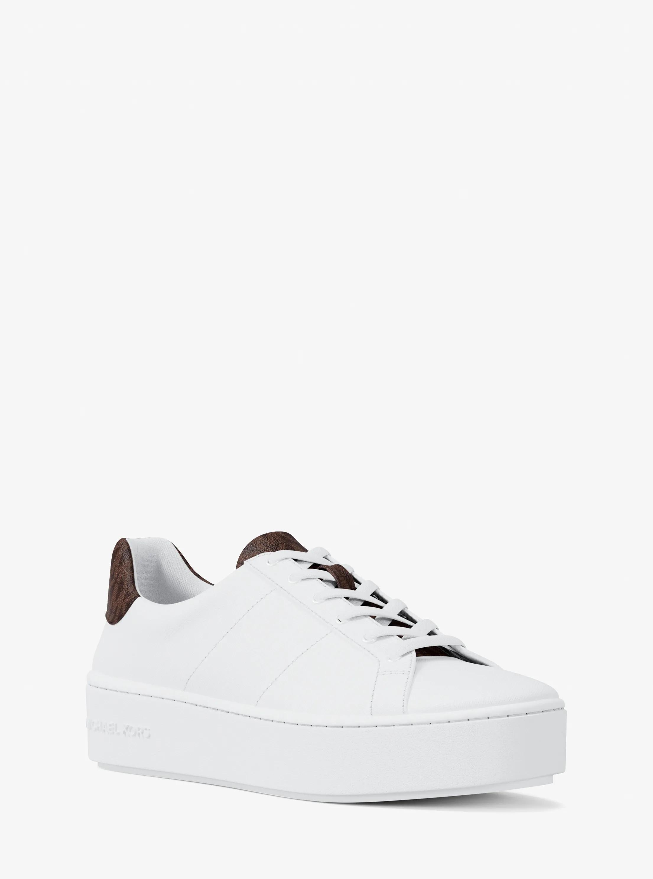 Poppy Signature Logo Trainer in BROWN | Michael Kors