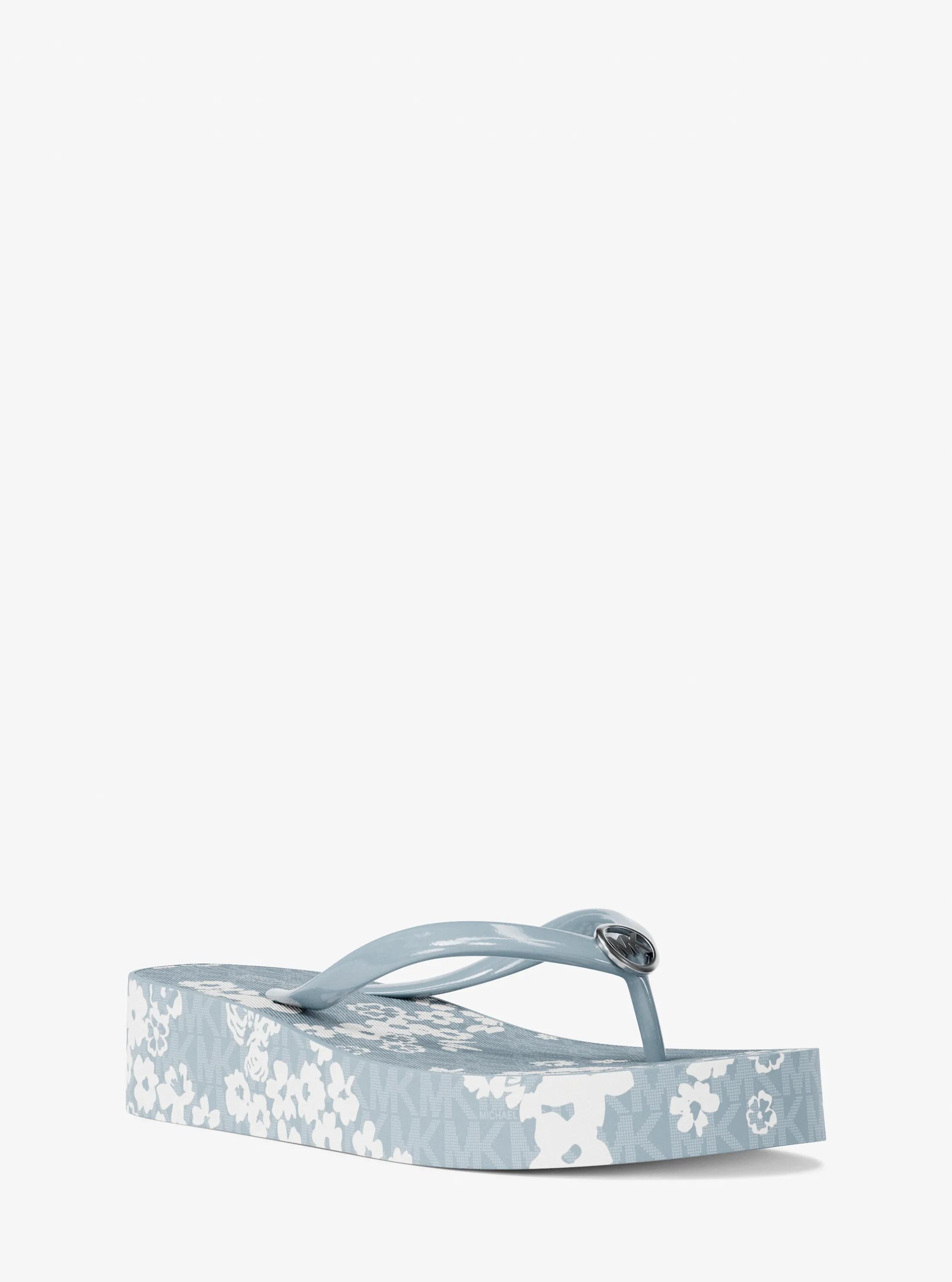 Bedford Printed Signature Logo Flip Flop in PALE OCEAN | Michael Kors