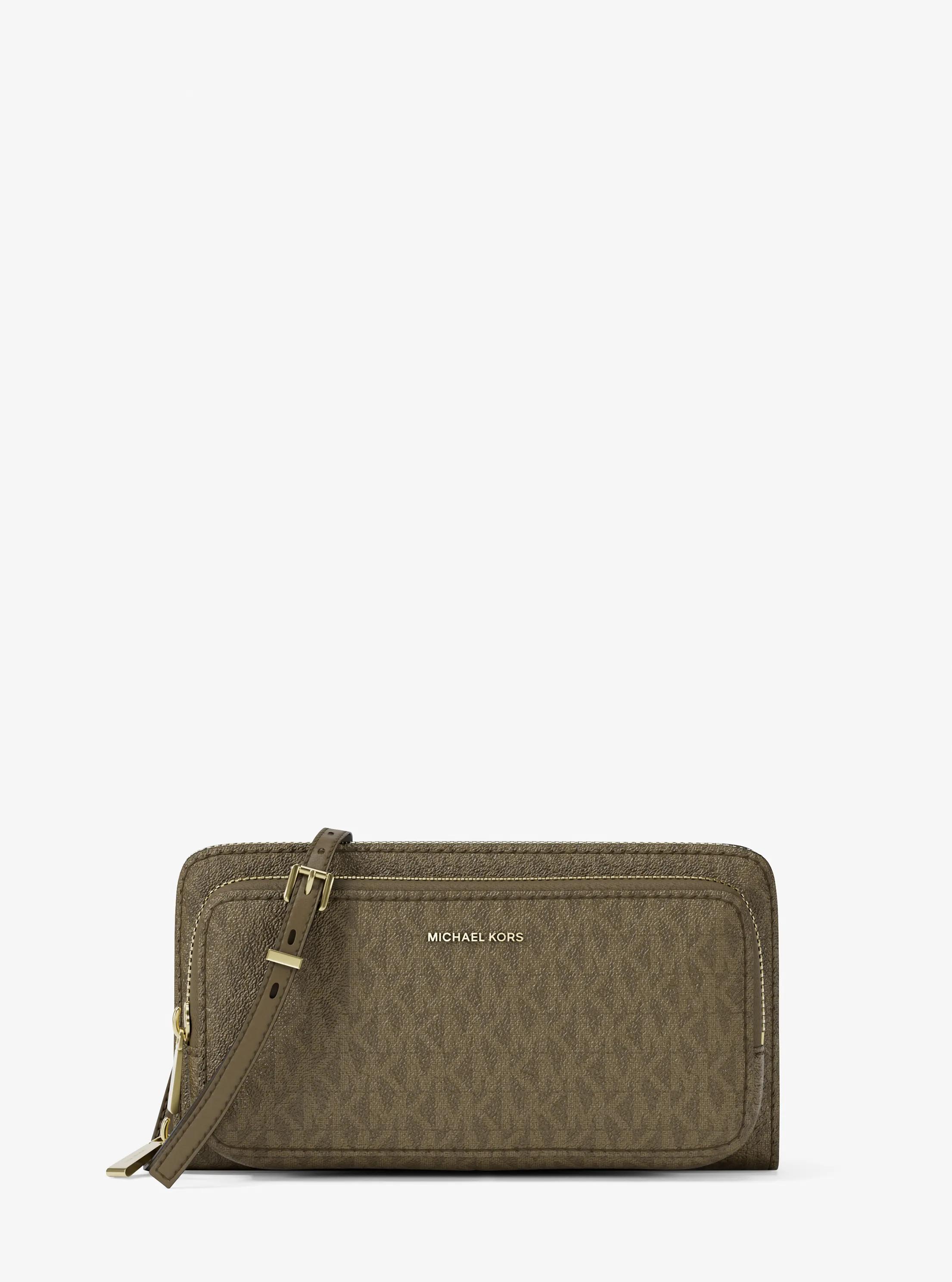 MK Jet Set Large Signature Logo Crossbody Bag - Green - Michael Kors