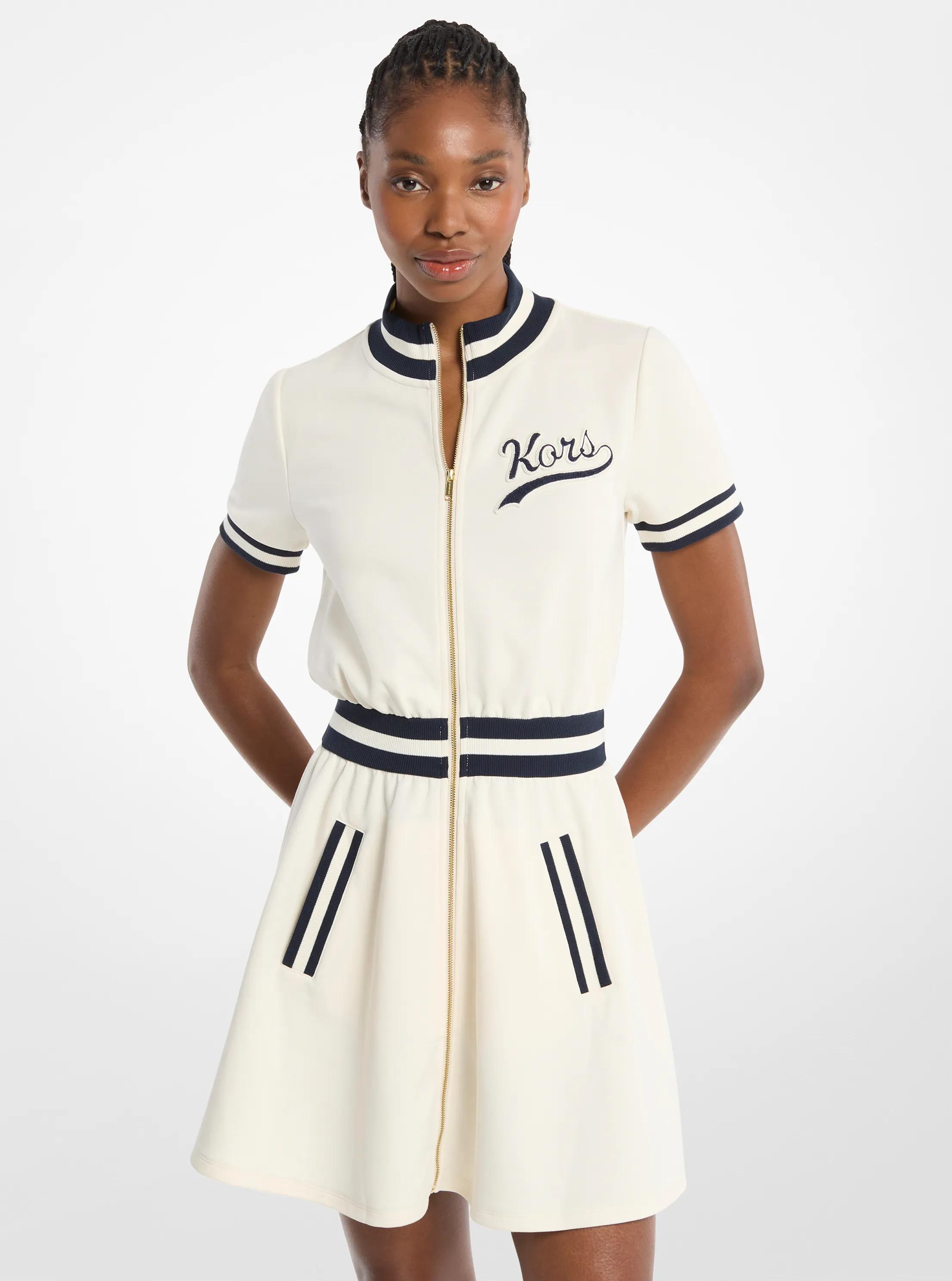 Cotton Blend Zip-Up Mini Dress in BONE - Sale | Michael Kors [US]