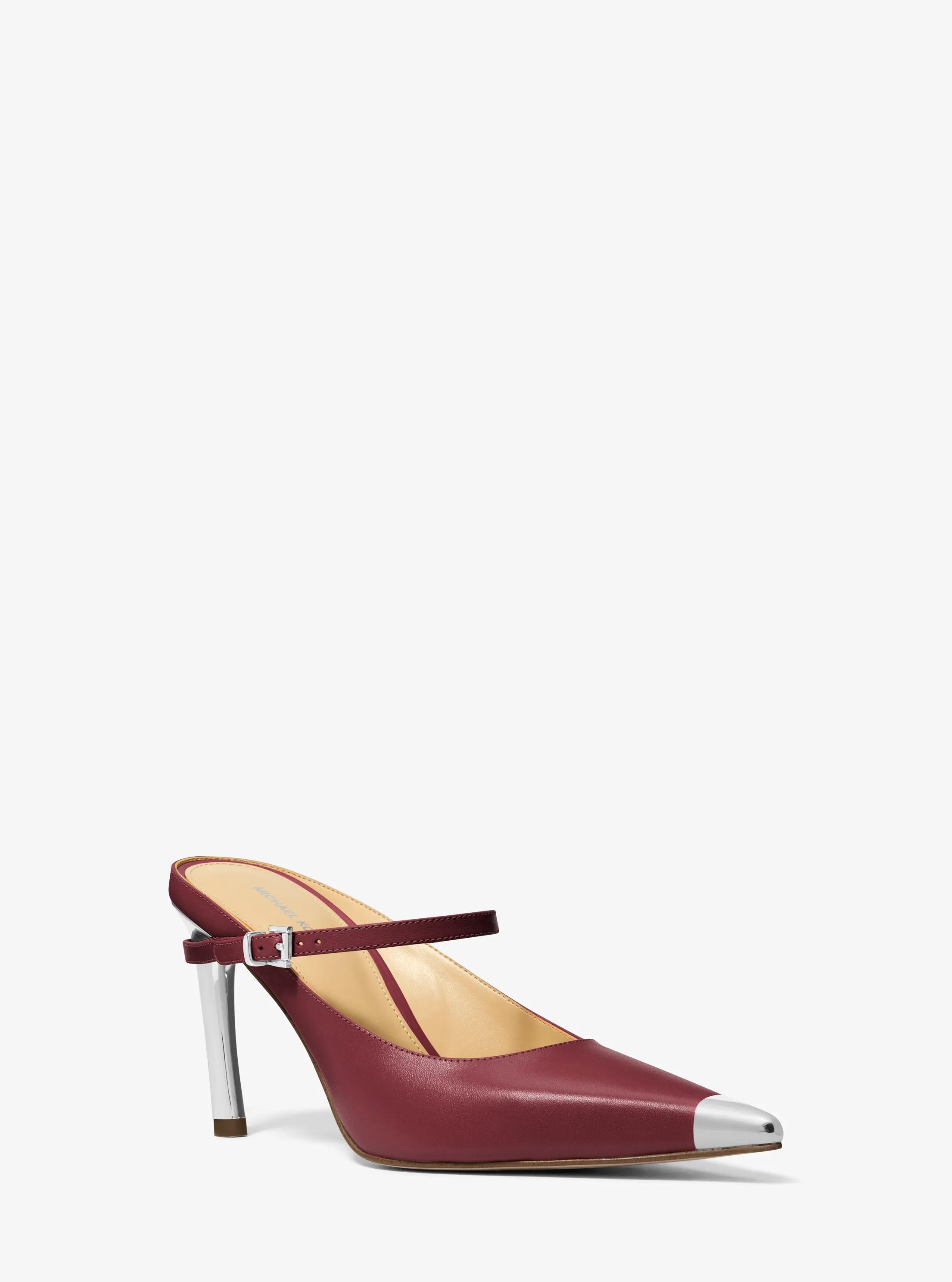Kasia Leather High Mule Pump in OXBLOOD | Michael Kors