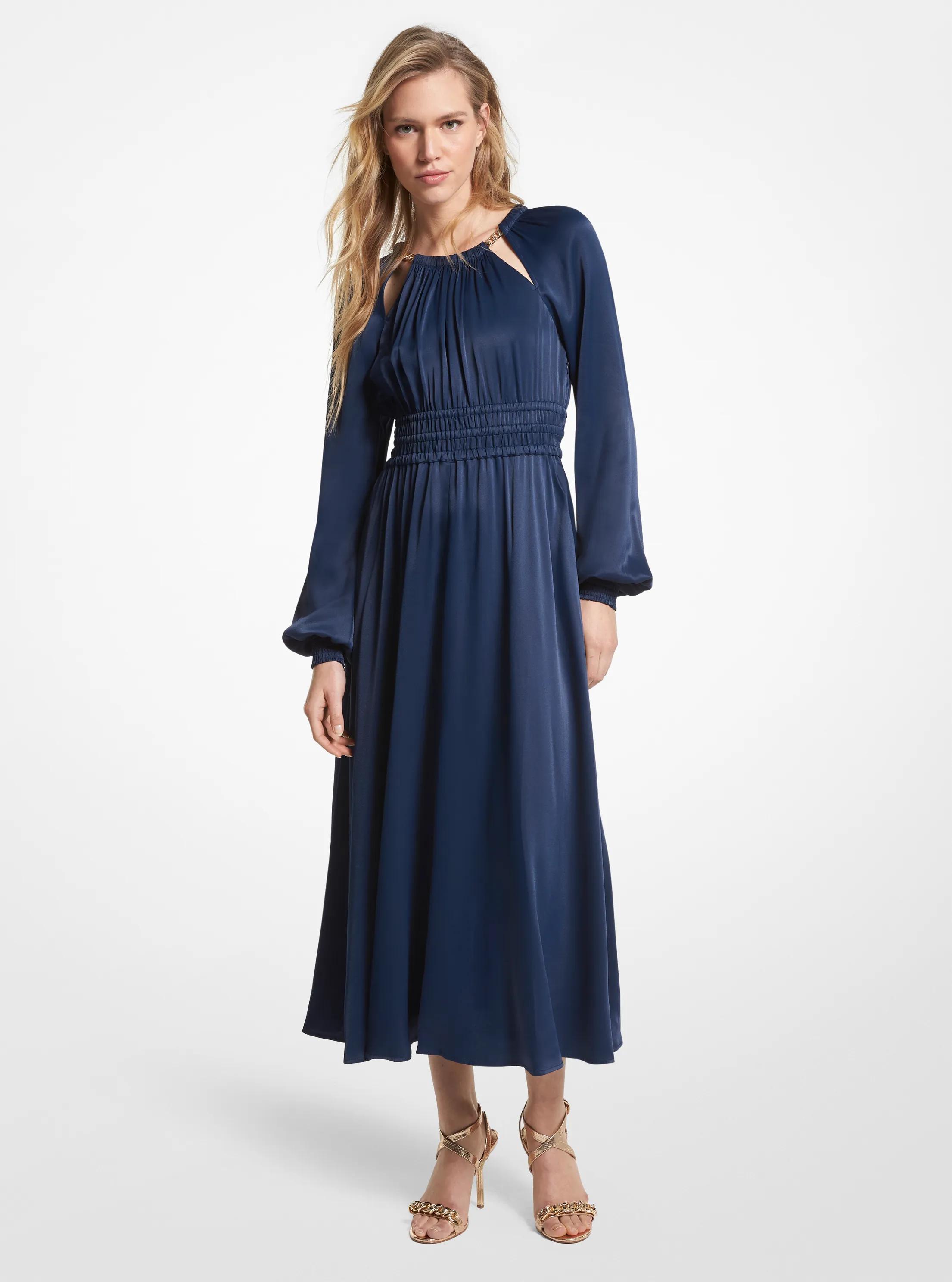 Charmeuse Cutout Midi Dress