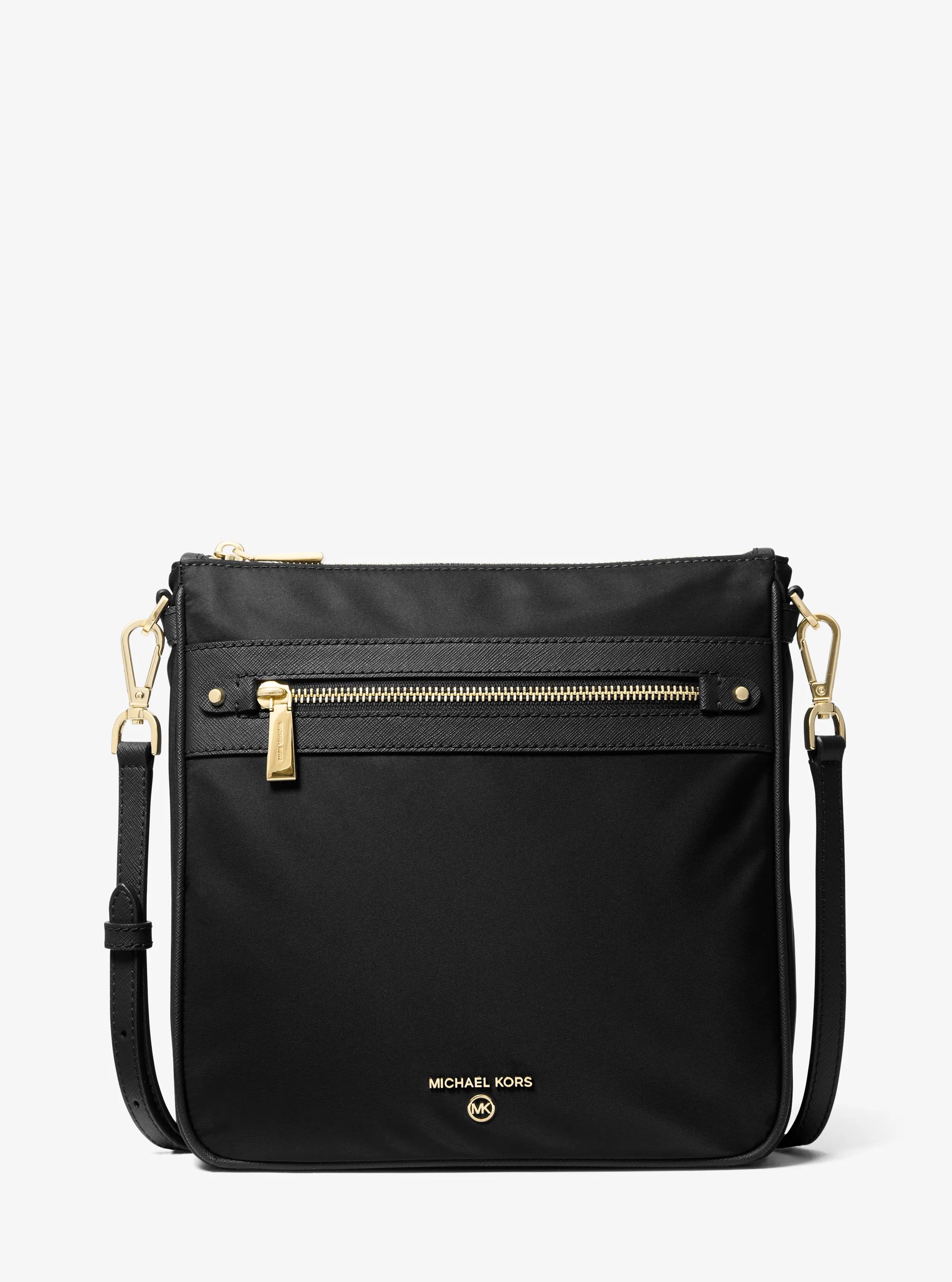 Grand sac messager Jet Set en gabardine de nylon in NOIR | Michael Kors