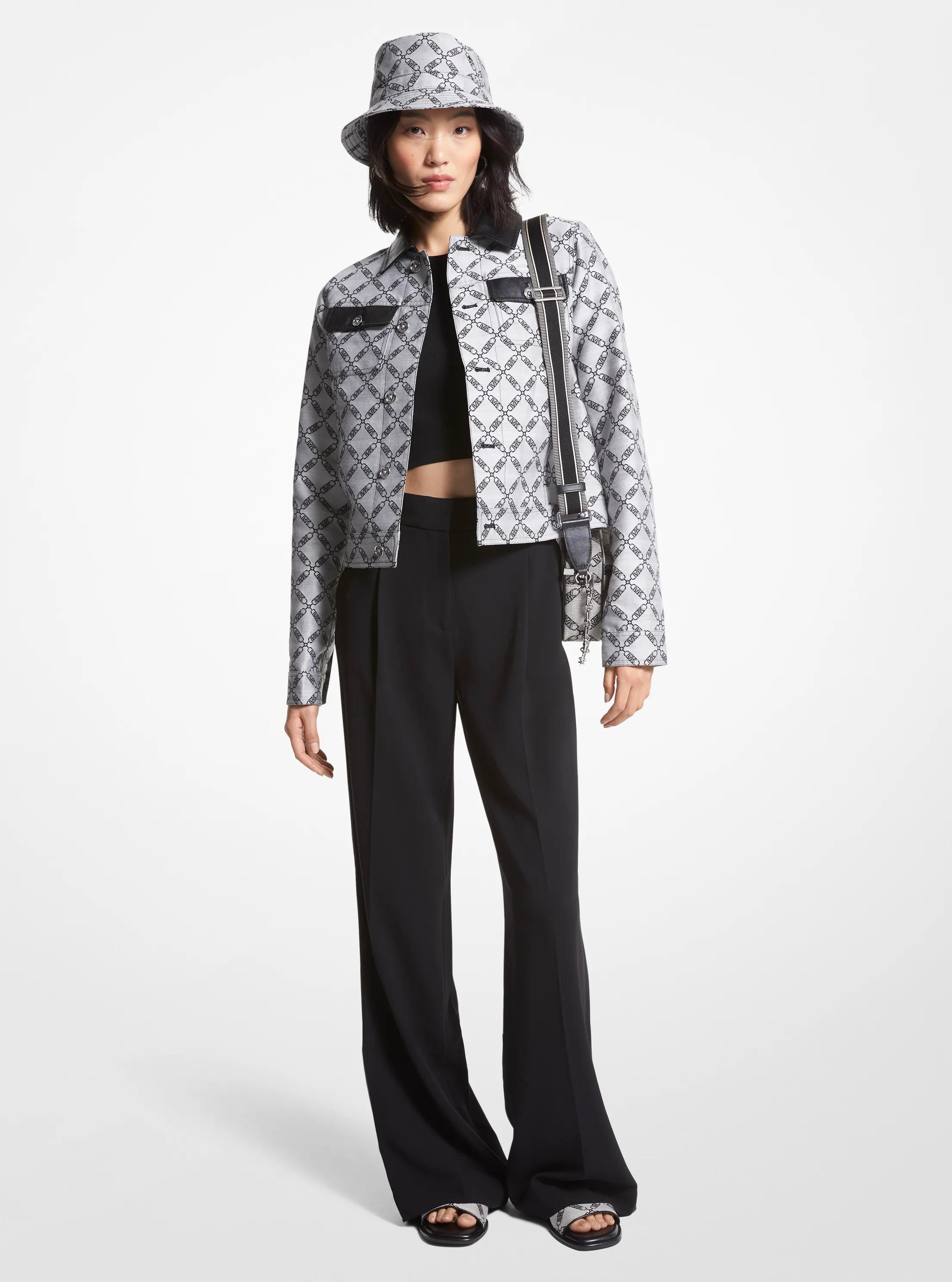 Empire Logo Jacquard Jacket in BLACK | Michael Kors