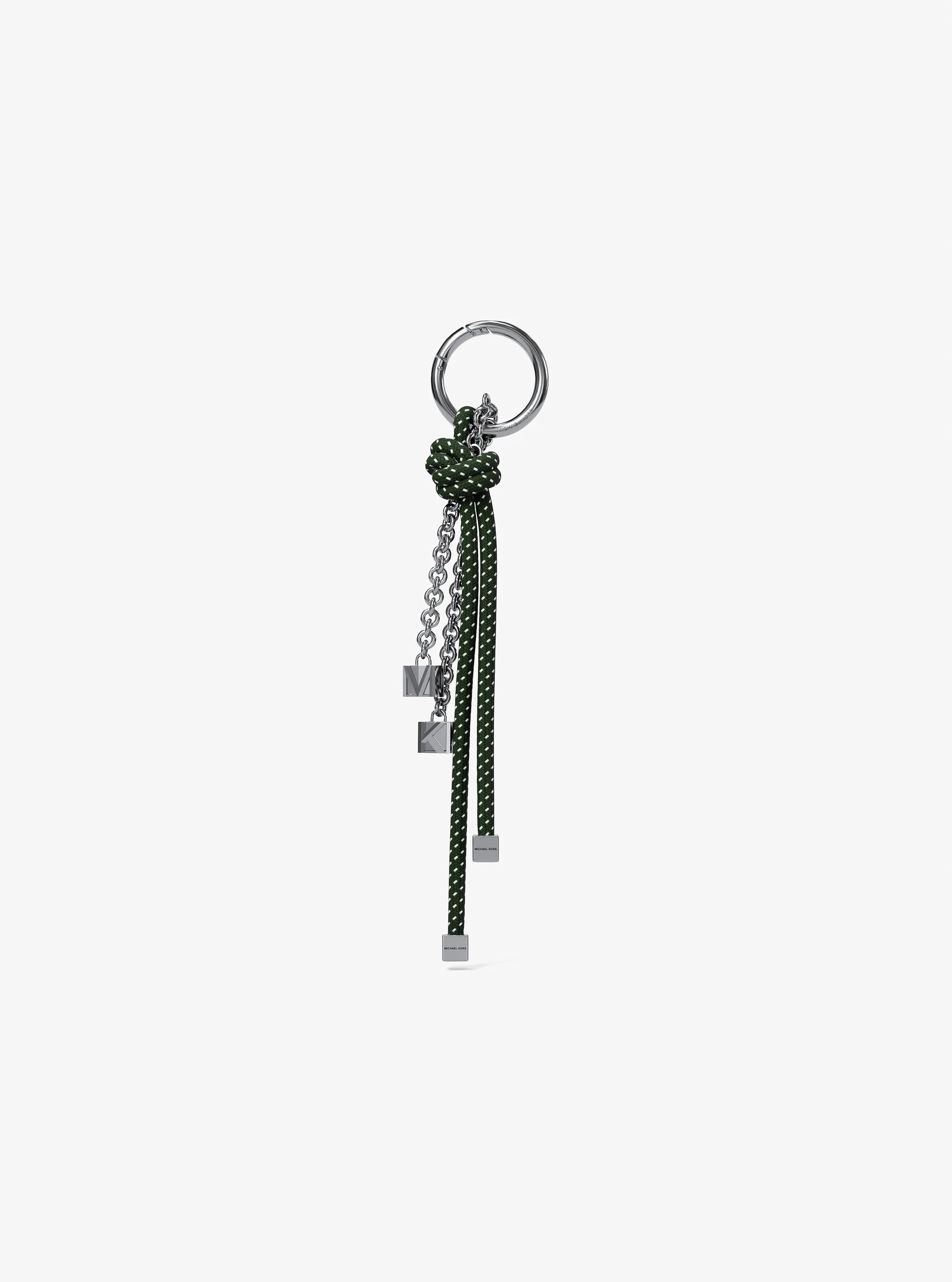 Silver-Tone and Speckled Cord Bag Charm in MOSS | Michael Kors