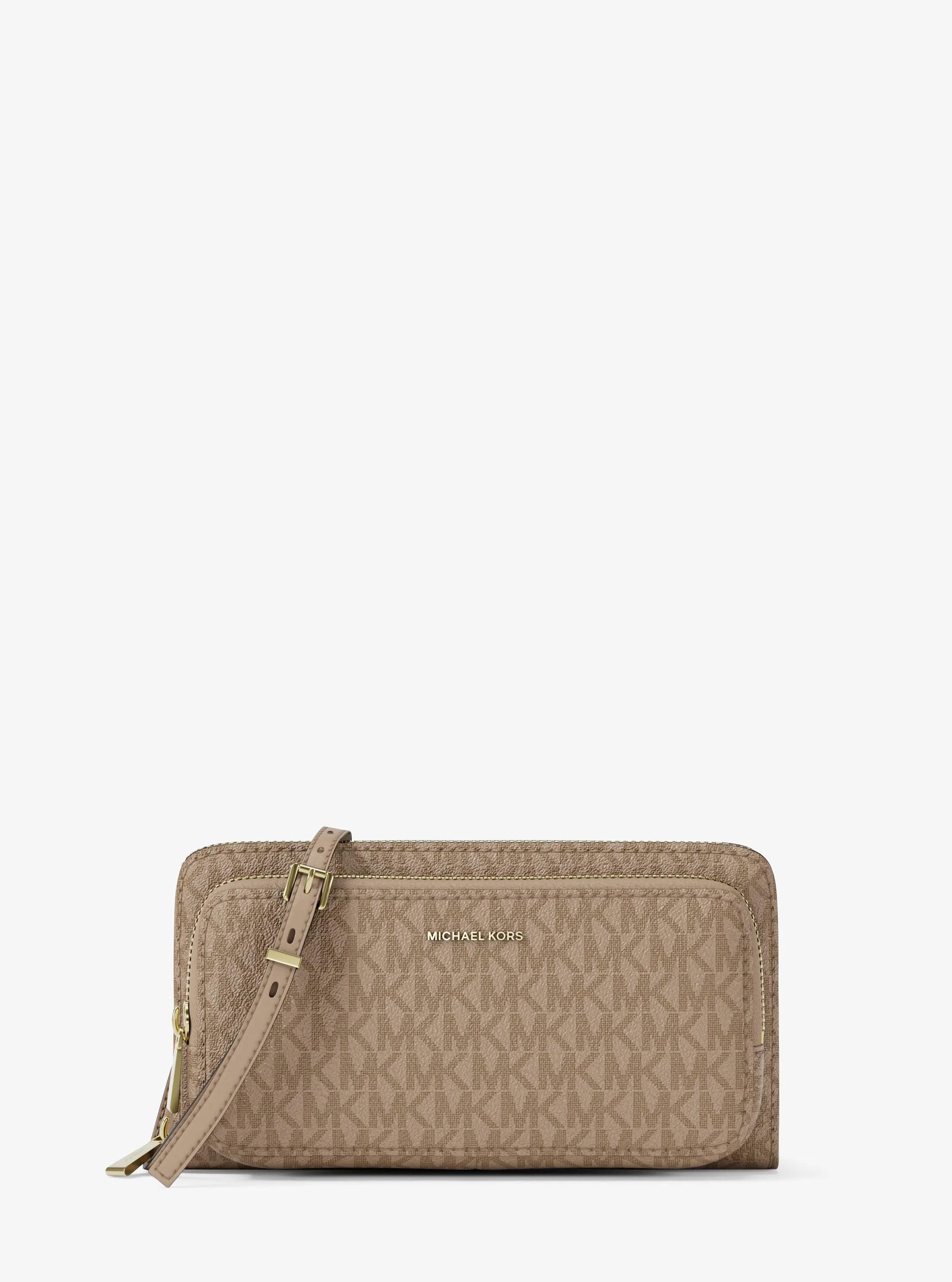 Jet Set Large Signature Logo Crossbody Bag in KHAKI | Michael Kors