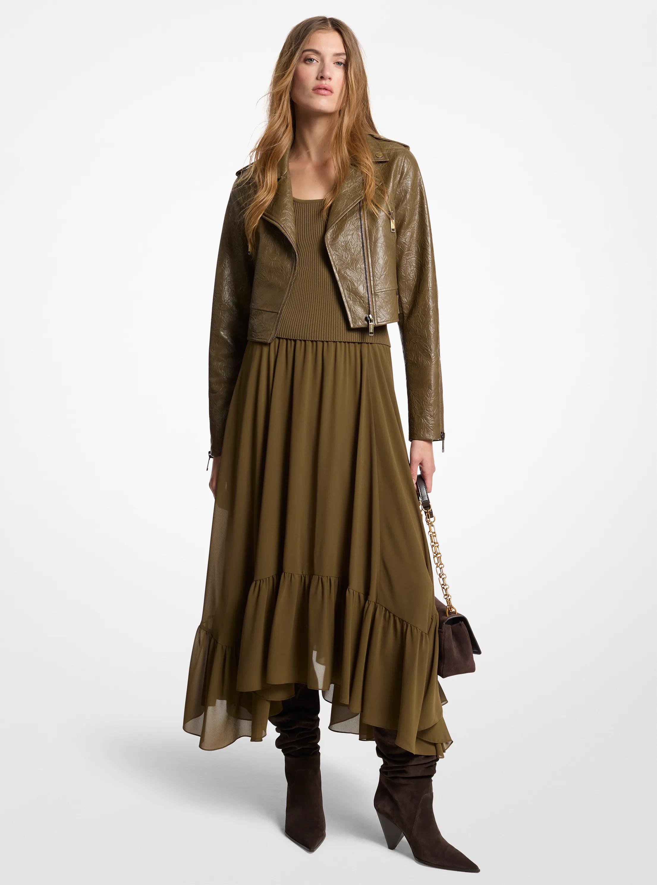 MK Jupe asymétrique en georgette - Vert - Michael Kors