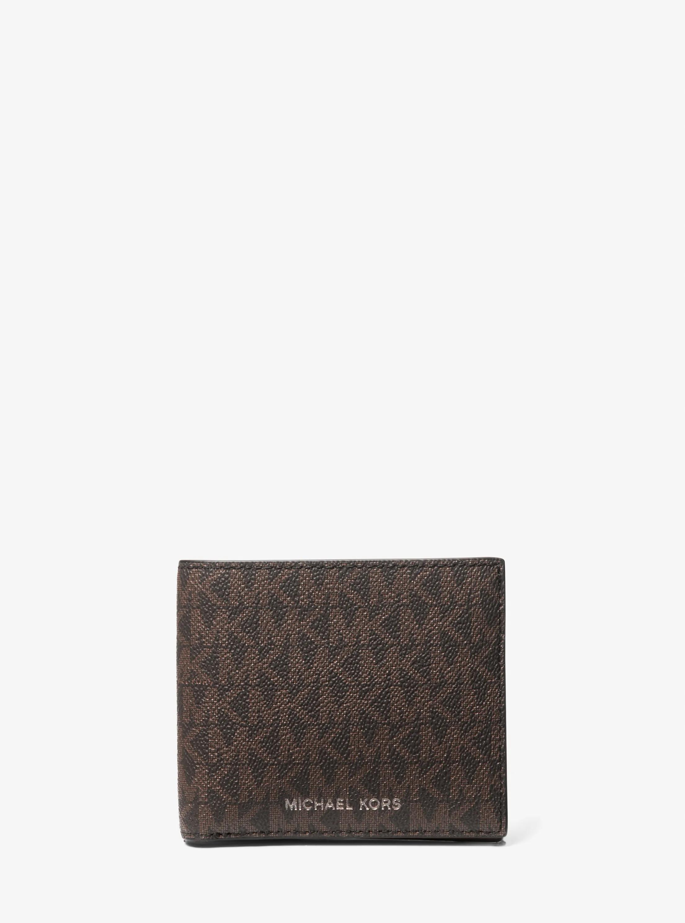 Porte-billets Hudson &agrave; logo Signature in BRUN/NOIR | Michael Kors