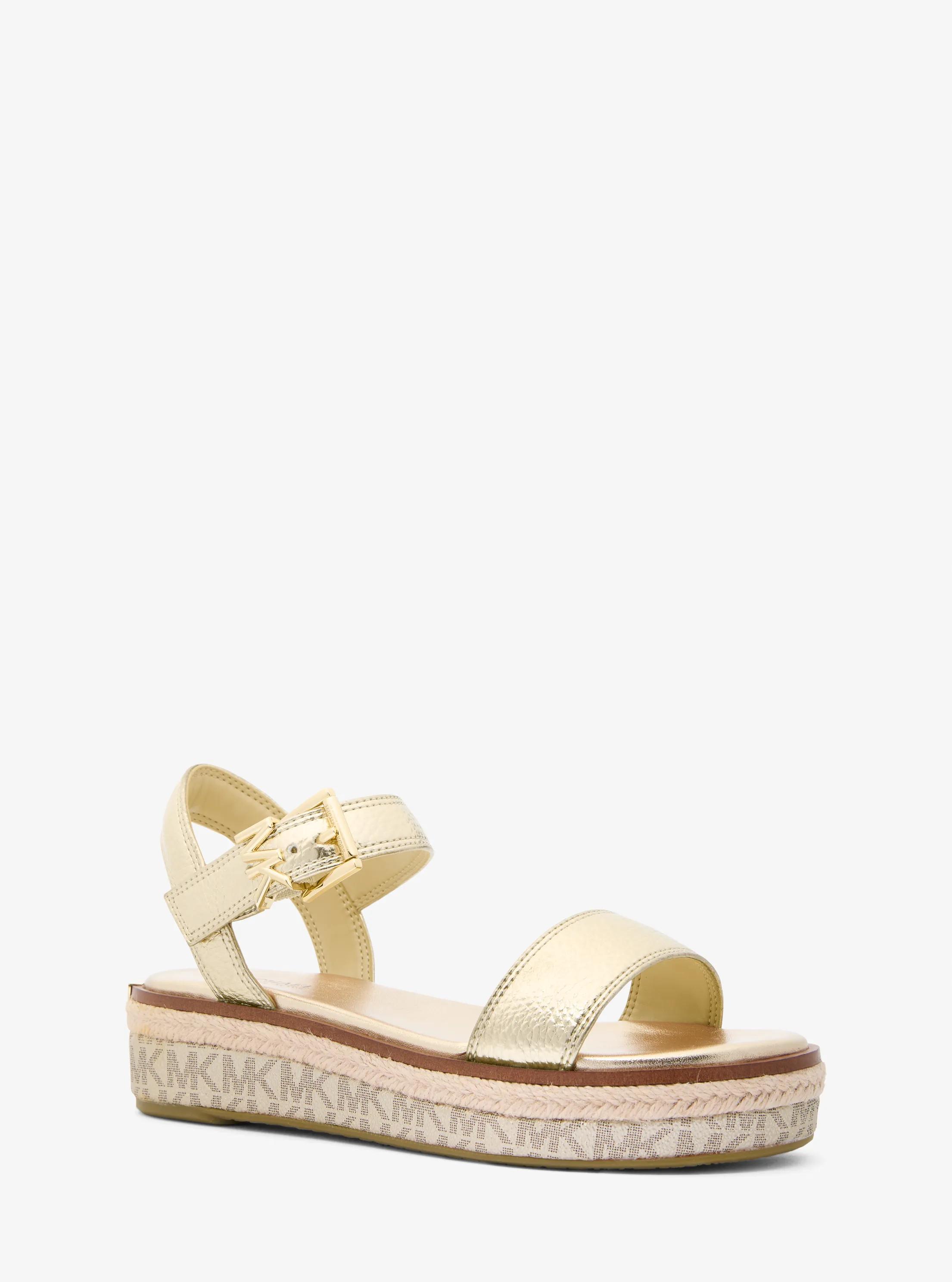 Richie Metallic Platform Espadrille Sandal in PALE GOLD | Michael Kors