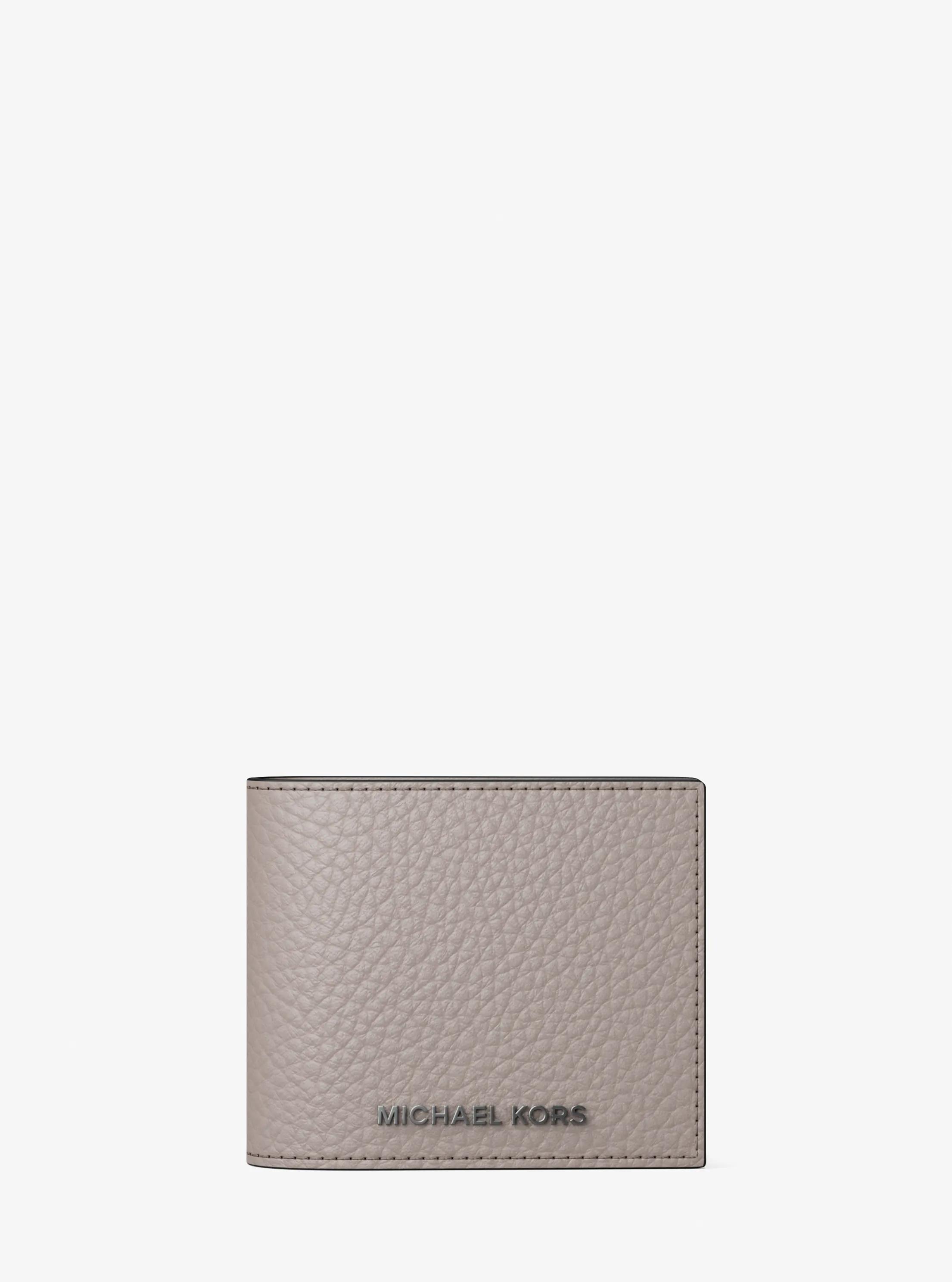 Hudson Pebbled Leather Billfold Wallet in NICKEL | Michael Kors