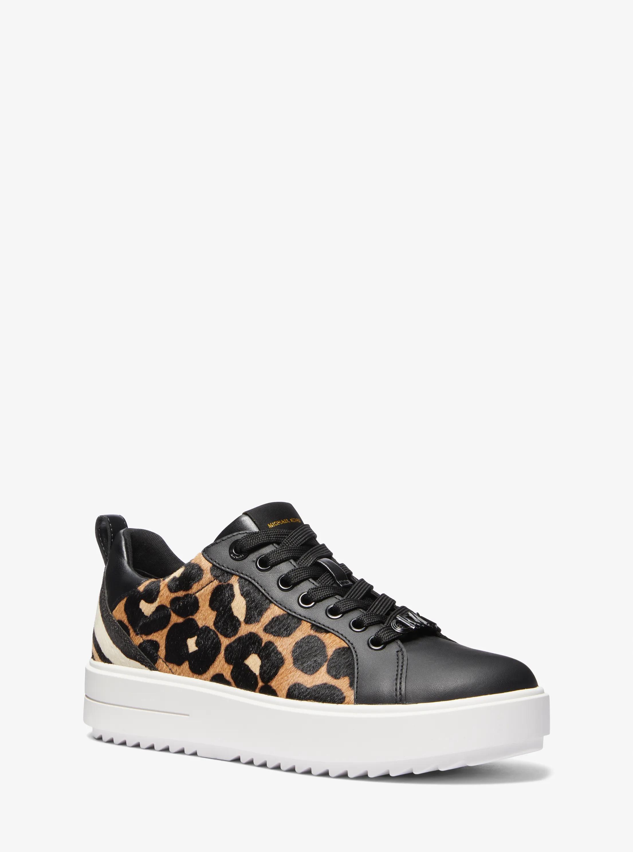 Emmett Animal Print Calf Hair and Leather Sneaker