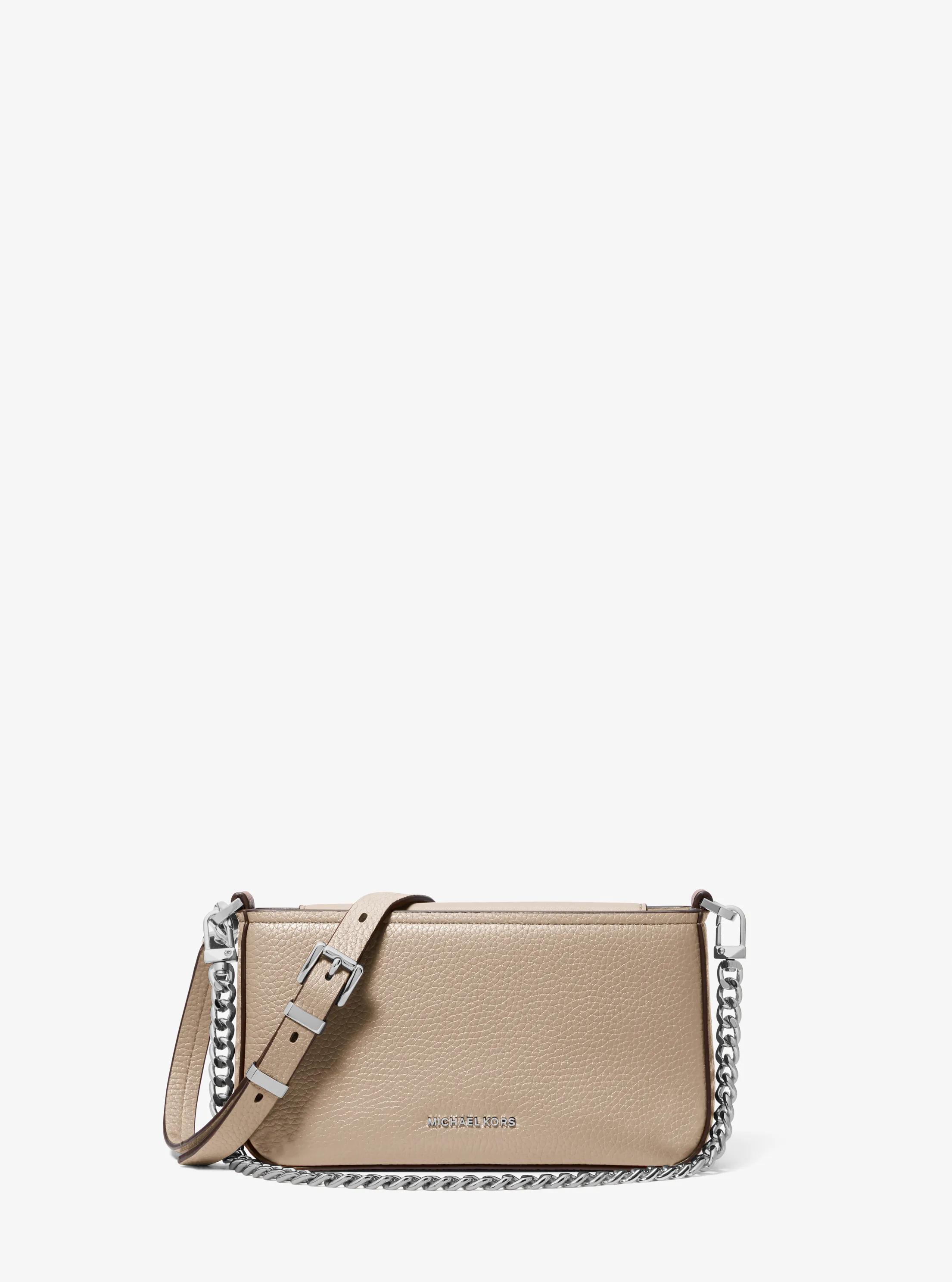 Bryant Small Pebbled Leather Convertible Pochette in LIGHT SAND | Michael Kors