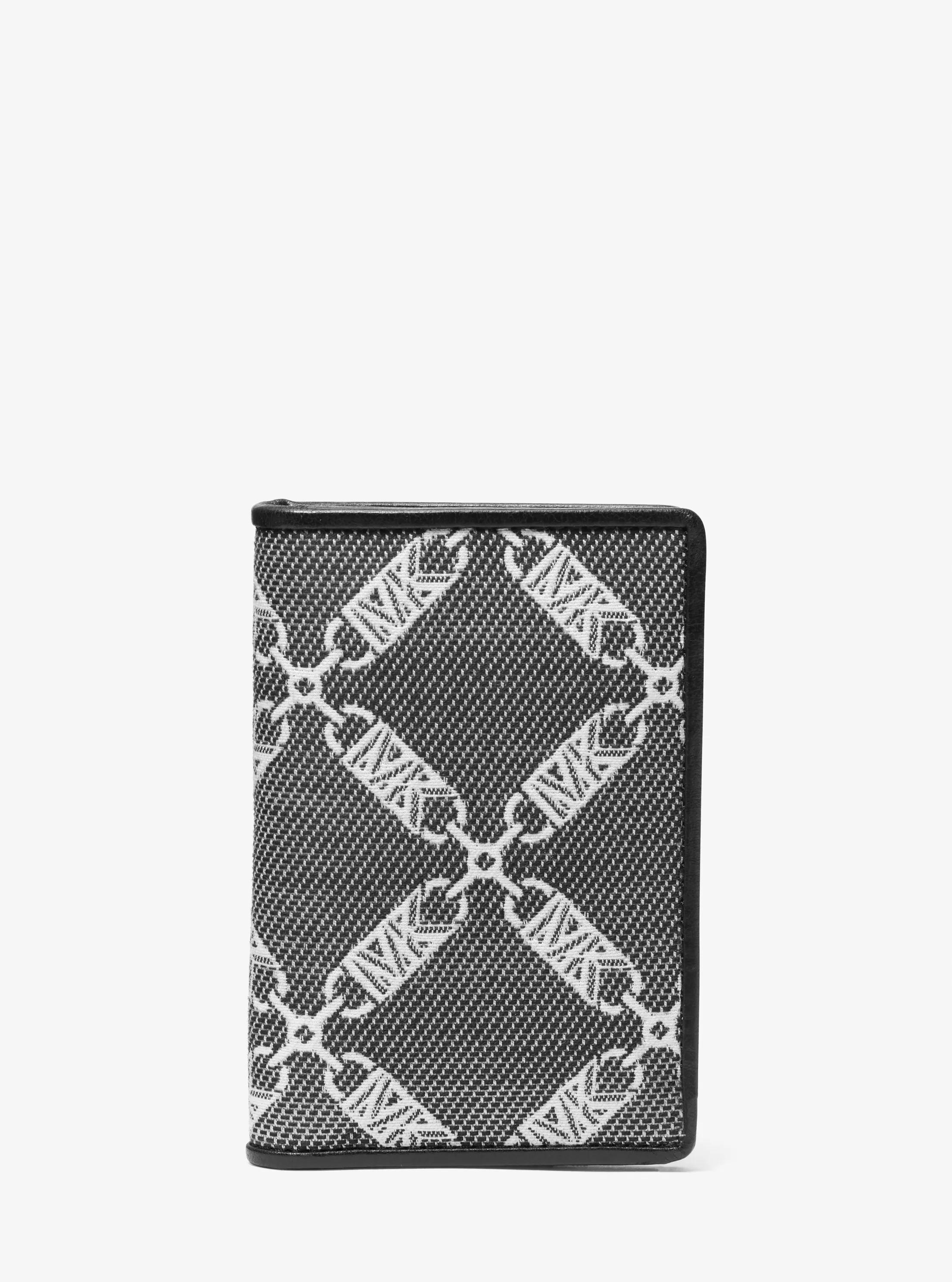 Porta carte di credito a libro Hudson con logo Empire jacquard