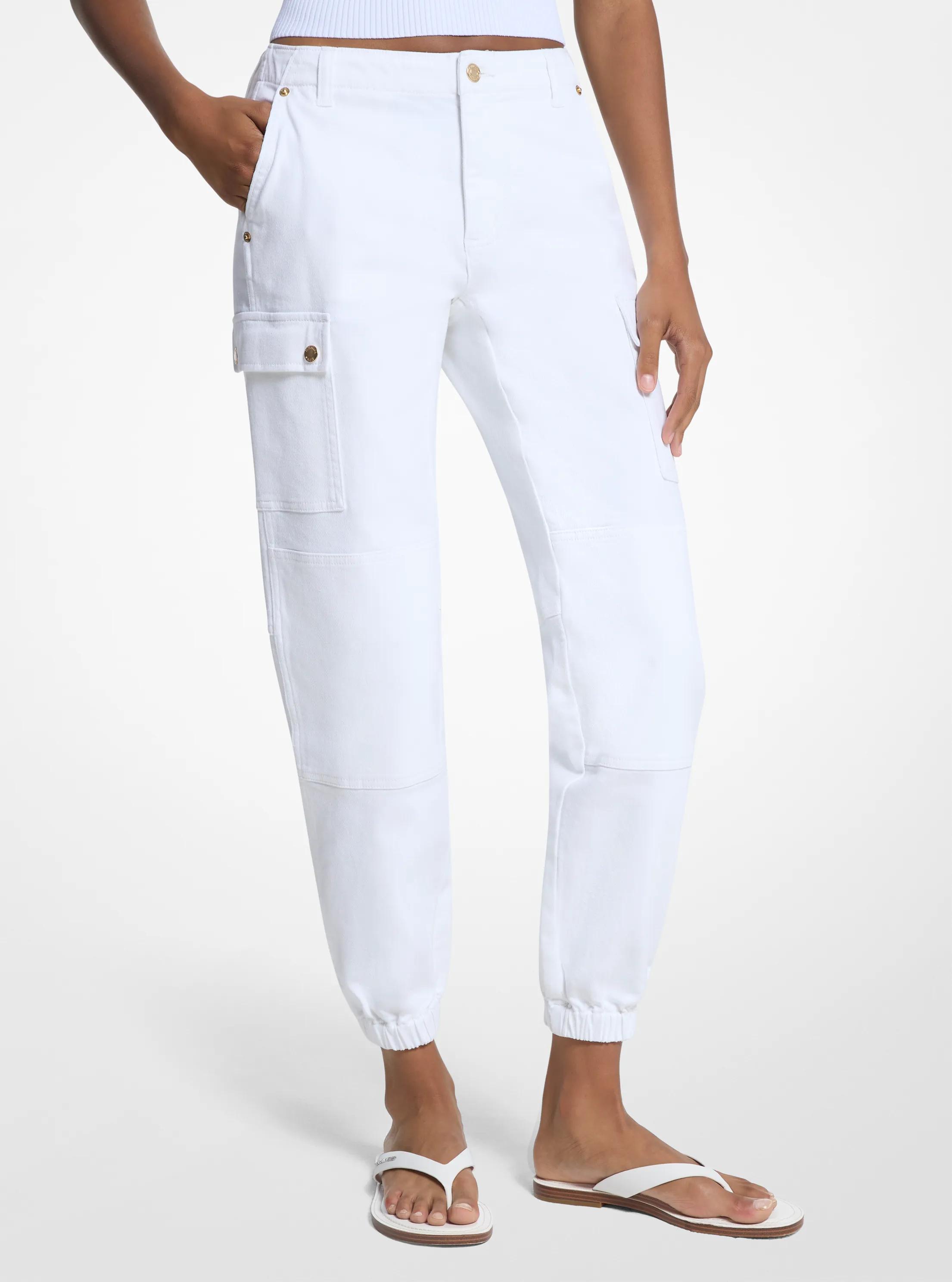 Cotton Utility Cargo Pants in OPTIC WHITE | Michael Kors