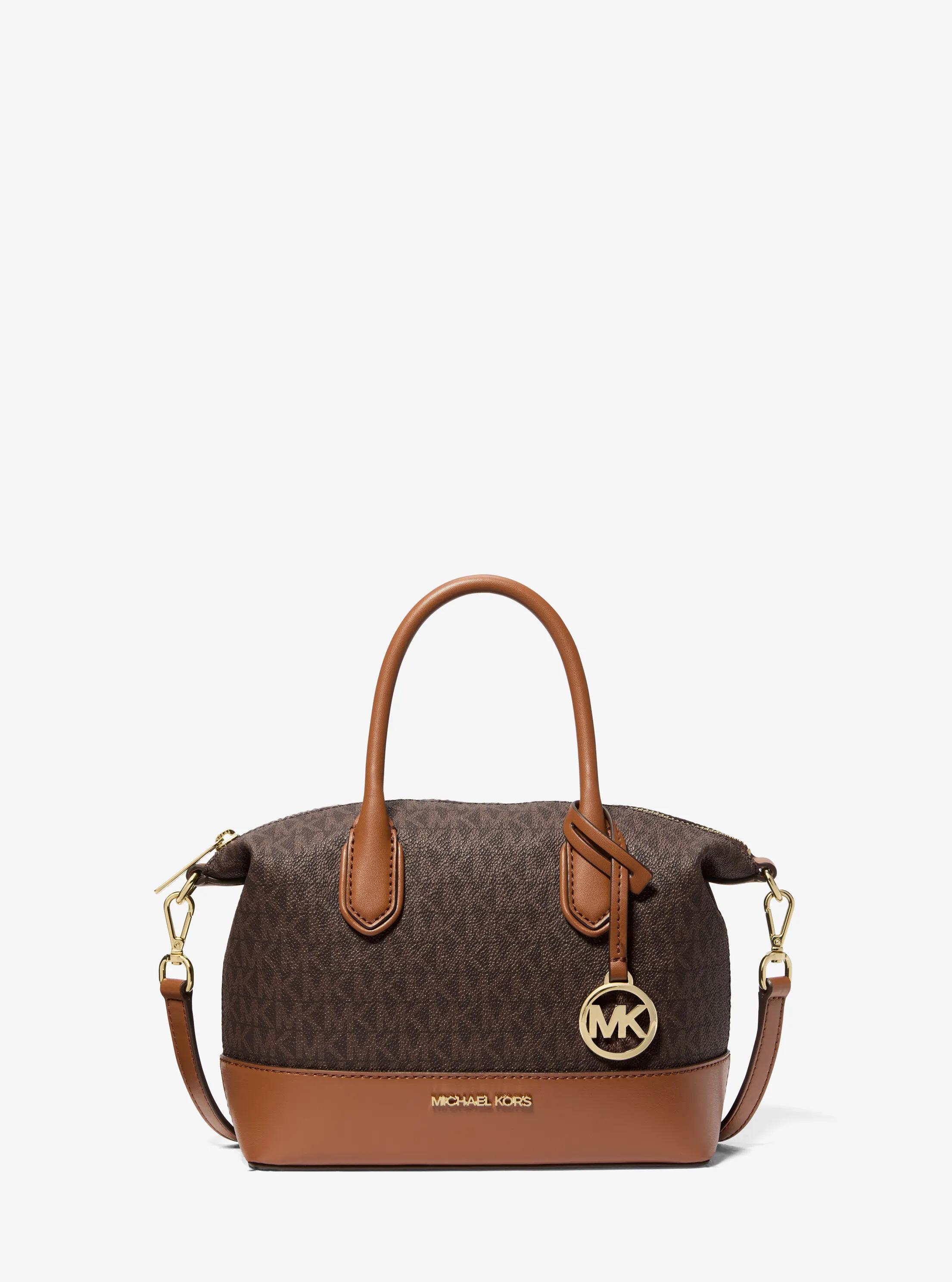 Hyde Small Logo Satchel in BROWN | Michael Kors