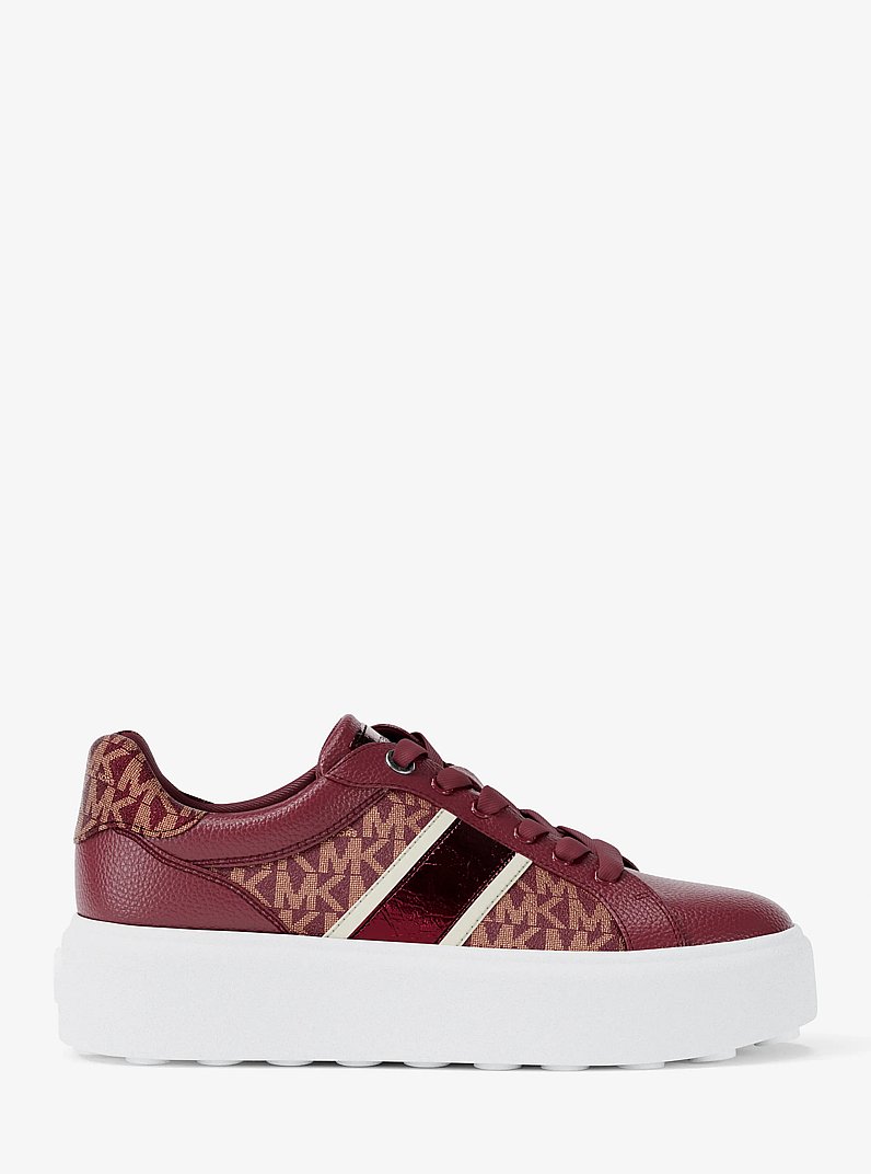 Romey Signature Logo Stripe Platform Sneaker in CHERRY | Michael Kors