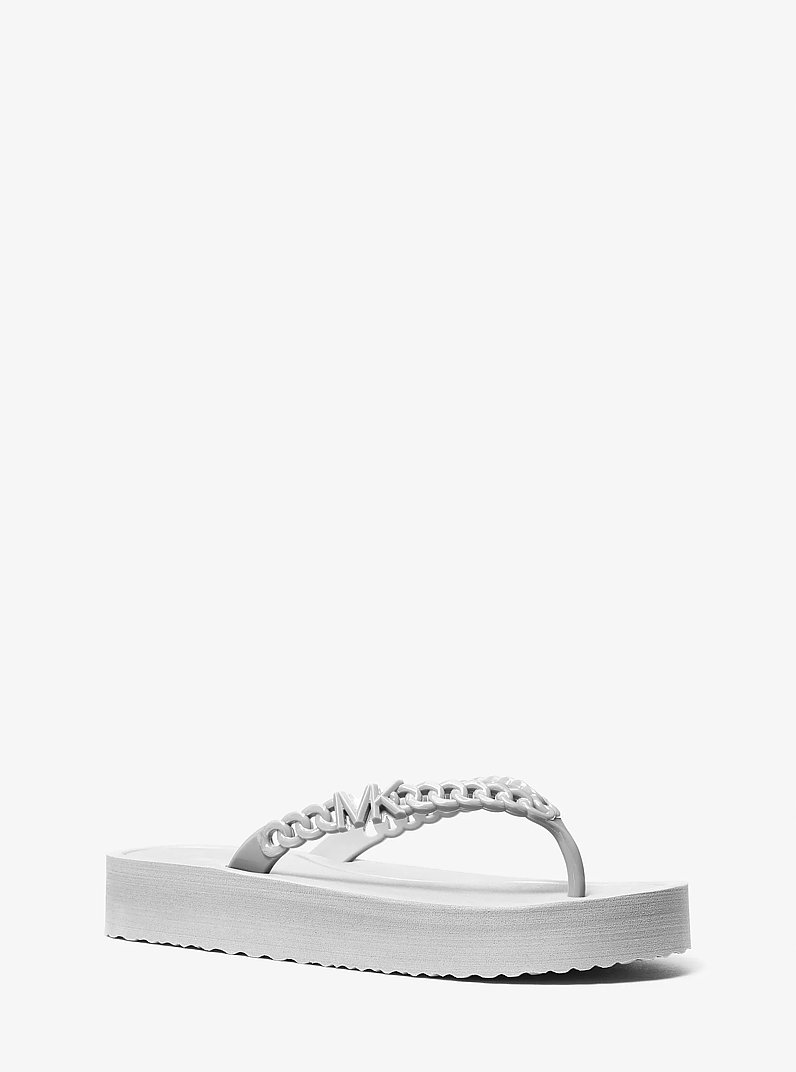 Zaza Platform Flip Flop in SILVER | Michael Kors