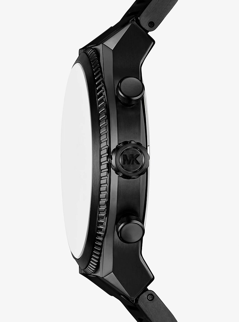 Oversized Panorama Black-Tone Watch in BLACK | Michael Kors