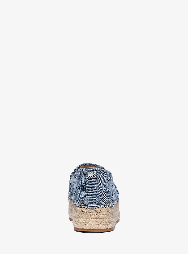 Plateau-Espadrille Lynn aus Denim mit Logopr&auml;gung in UNION-WASCHUNG | Michael Kors