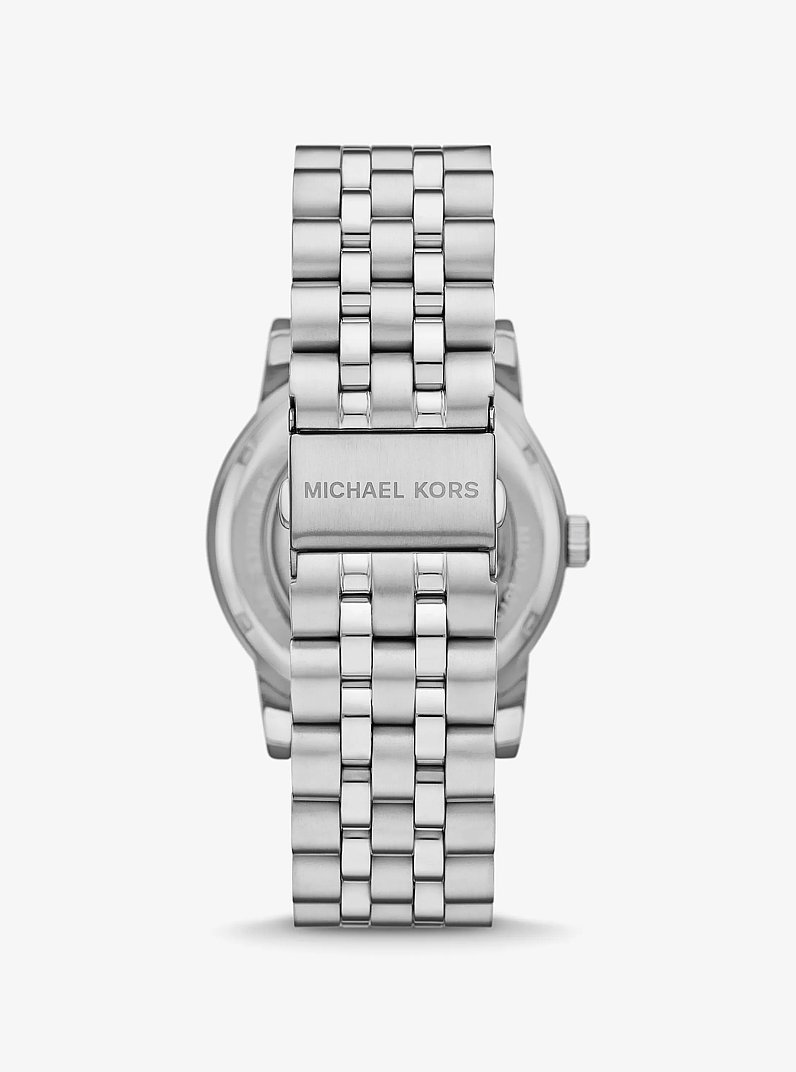 Oversized Hutton Silver-Tone Watch in SILVER | Michael Kors