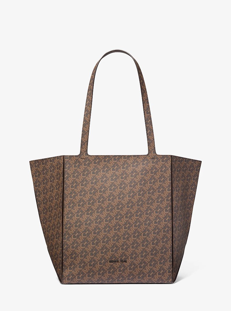 Jordi Large Empire Monogram Tote Bag in BROWN | Michael Kors