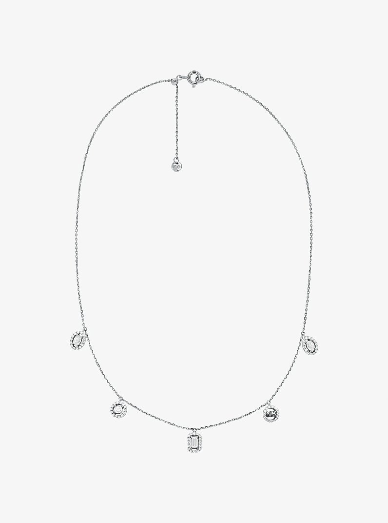 Collar con colgantes mixtos con incrustaciones en plata de ley chapado en metal precioso in PLATEADO | Michael Kors