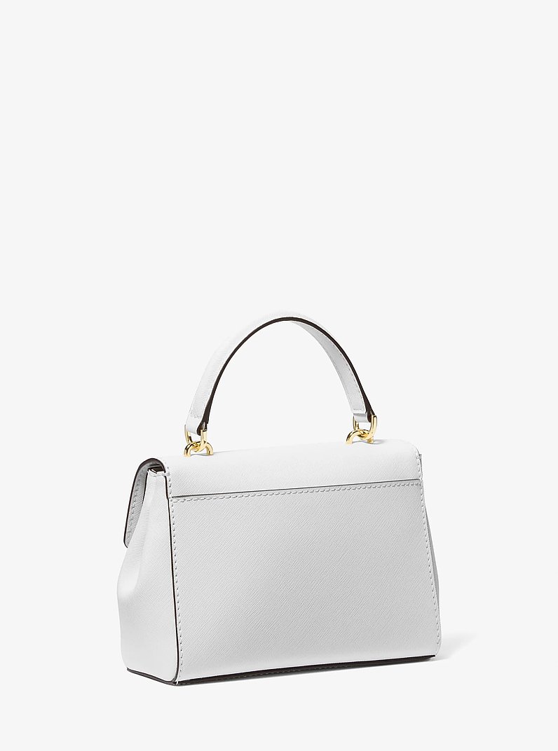 Ava Extra-Small Saffiano Leather Crossbody in OPTIC WHITE | Michael Kors