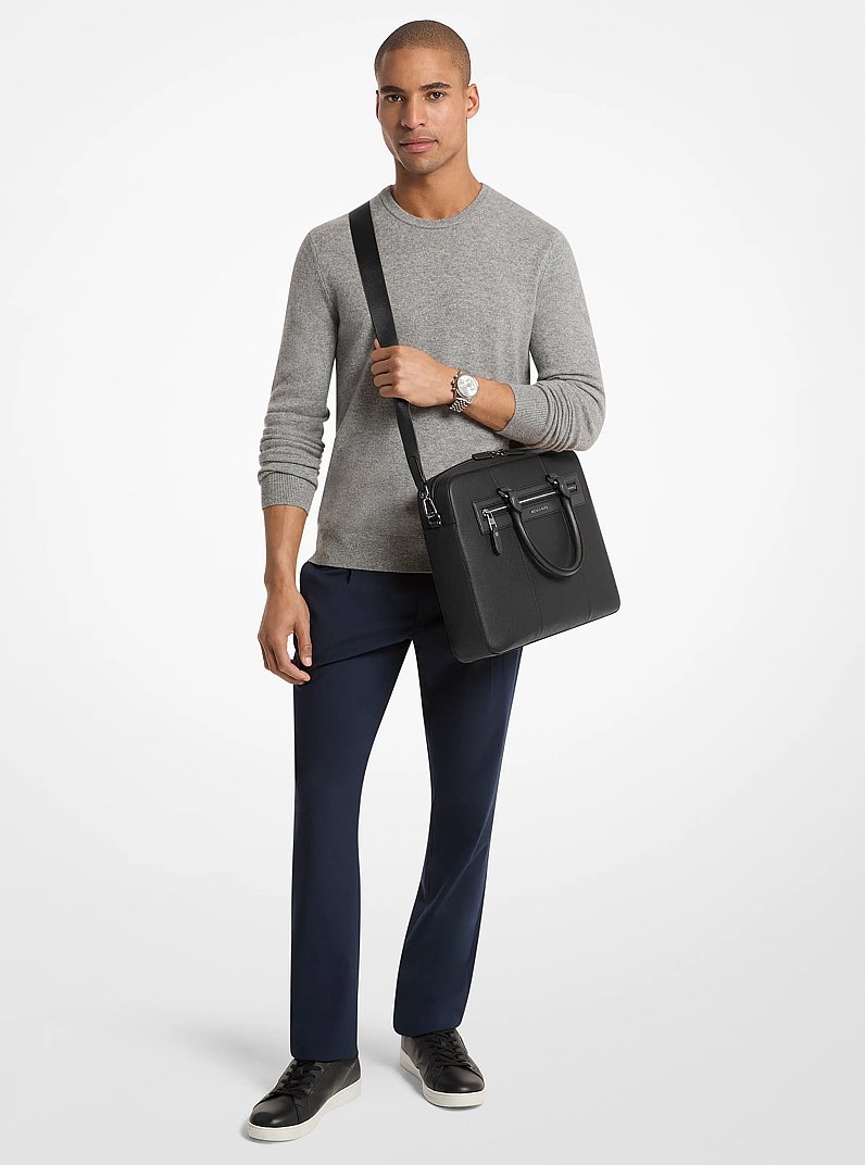 Malet&iacute;n Jet Set de piel granulada in NEGRO | Michael Kors